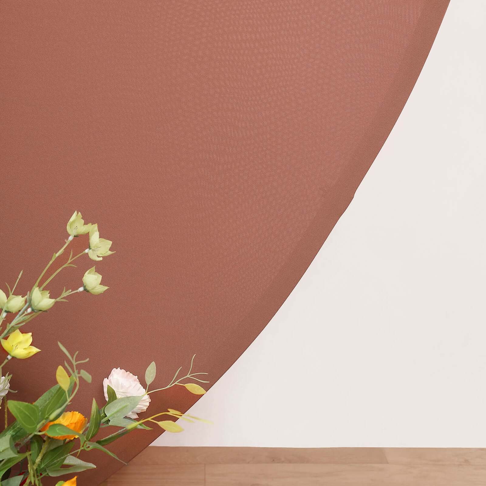 7.5ft Double-Sided Terracotta (Rust) Round Spandex Party Backdrop Stand Cover