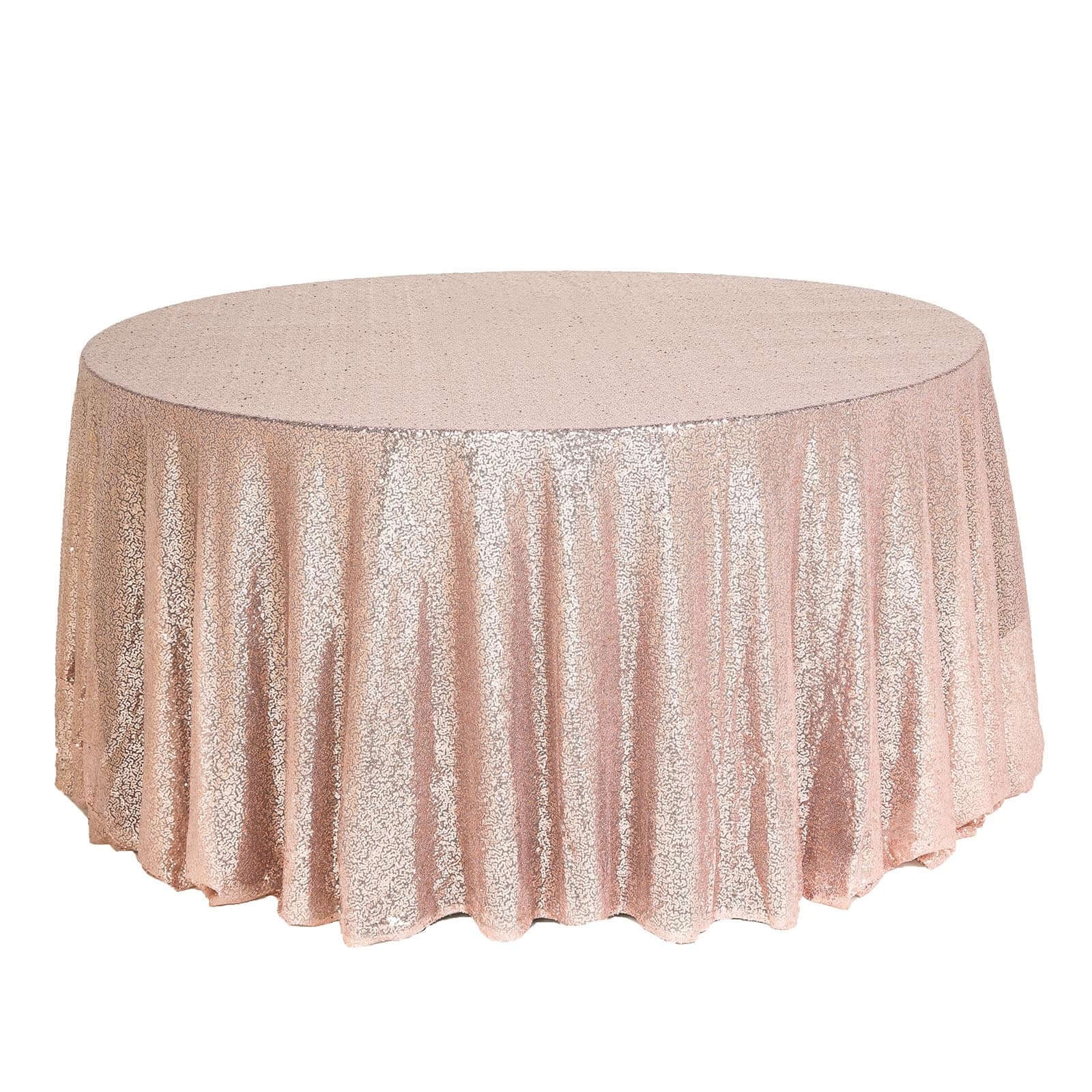 Rose Gold Seamless Dazzling 132 Round Sequin Tablecloth