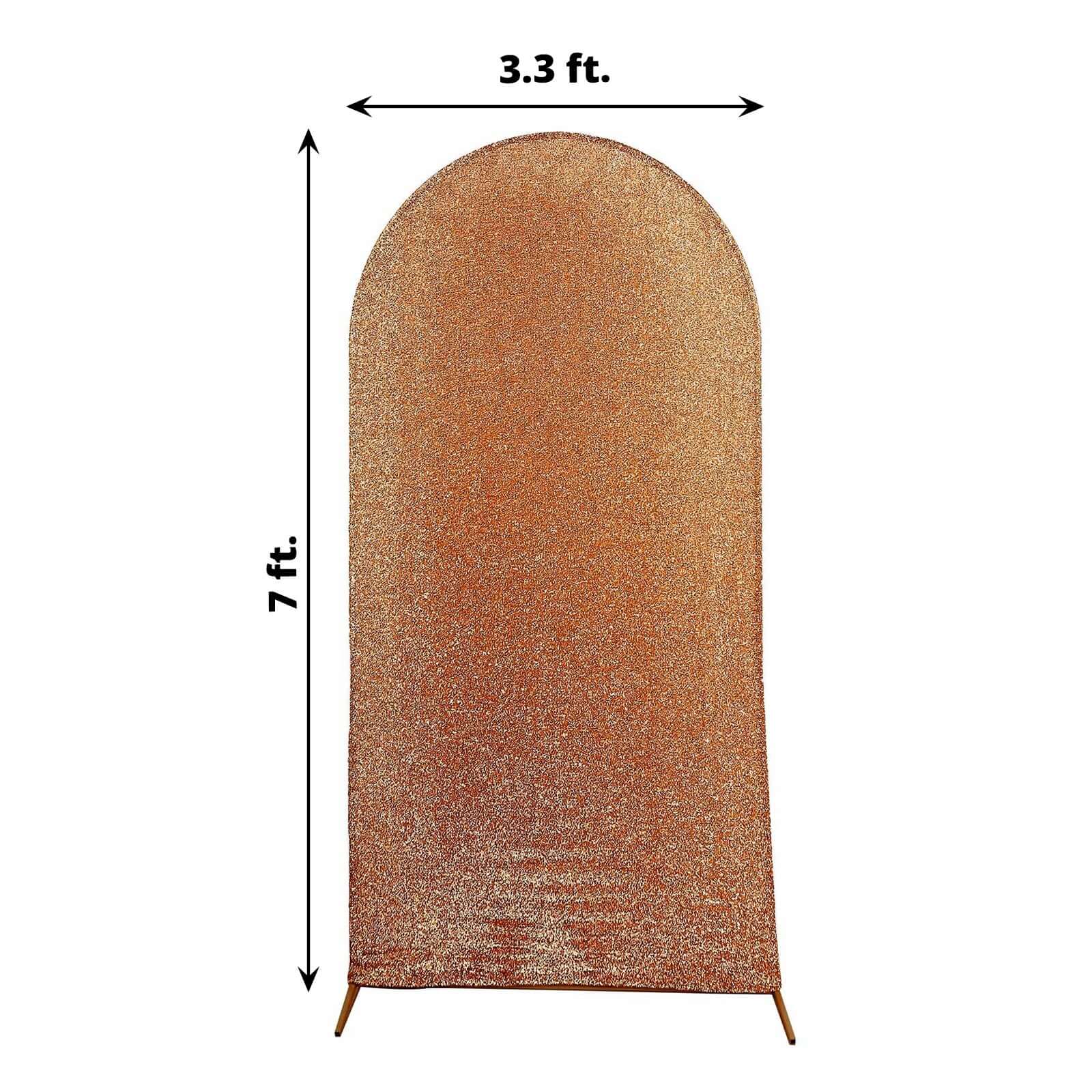 Hot Sale! 7ft Antique Gold Shimmer Tinsel Spandex Cover for Round Top Wedding Arch