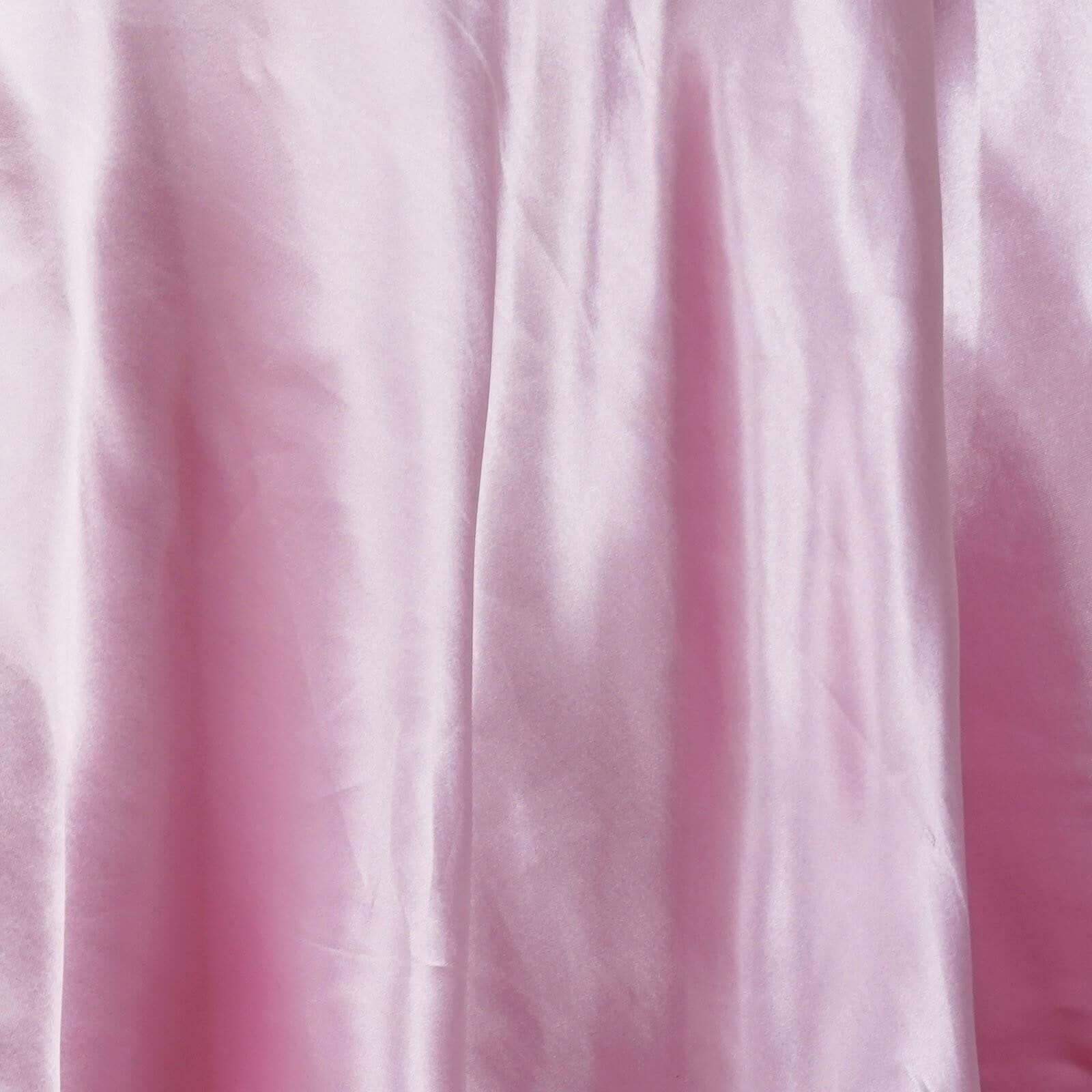 Pink Satin 120-Inch Round Seamless Tablecloth - Elegant and Stylish