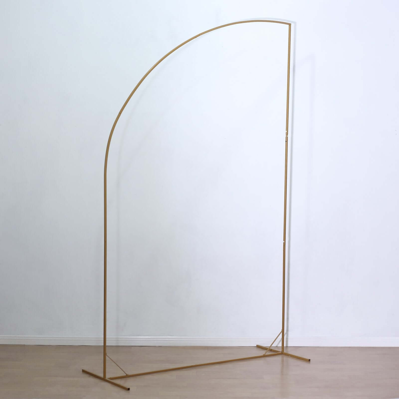 Discount! 8ft Gold Metal Half Moon Floral Frame Wedding Arbor Stand for Event Decoration
