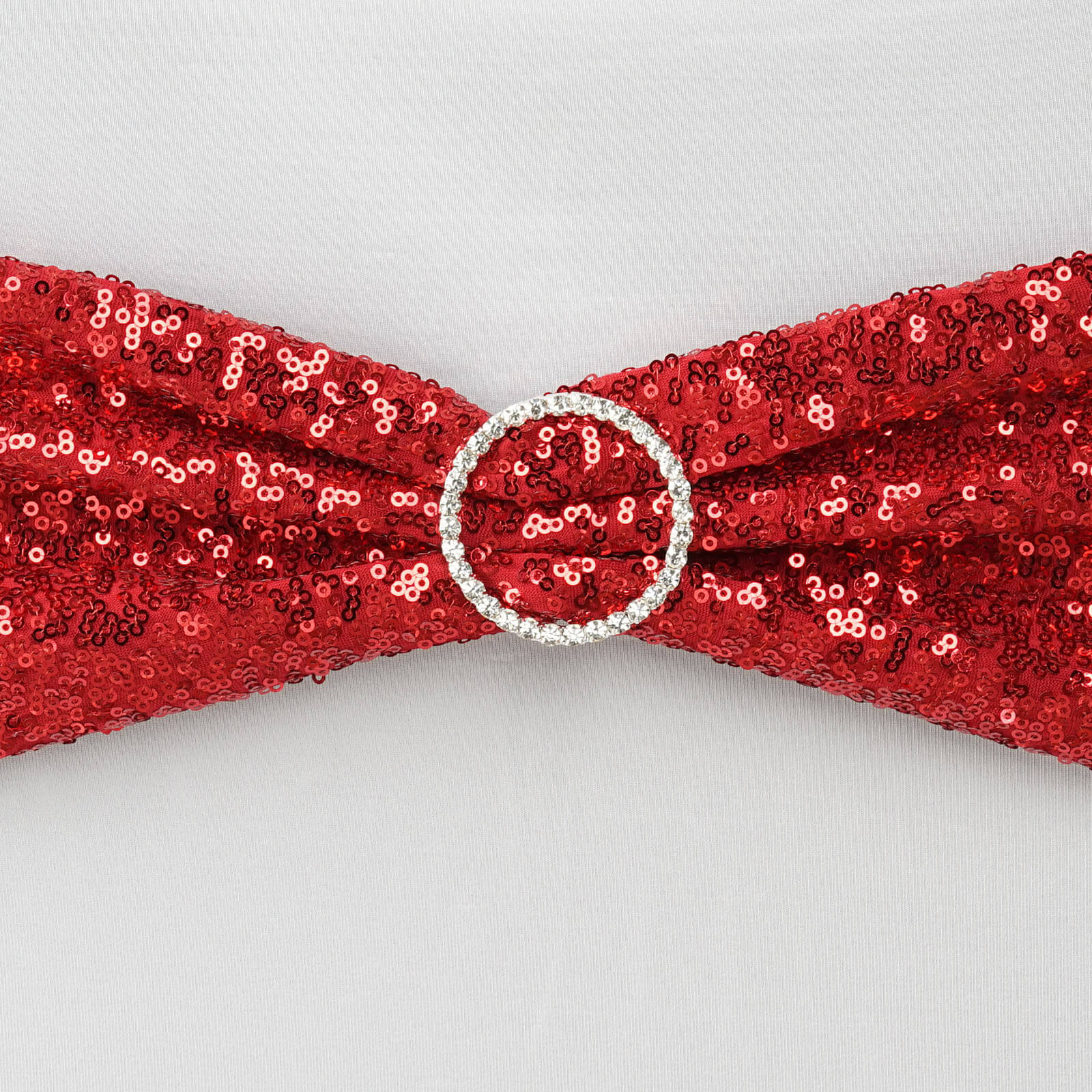 Hot Sale! 5-Pack Red Sequin Spandex Stretch Chair Sashes 6x15