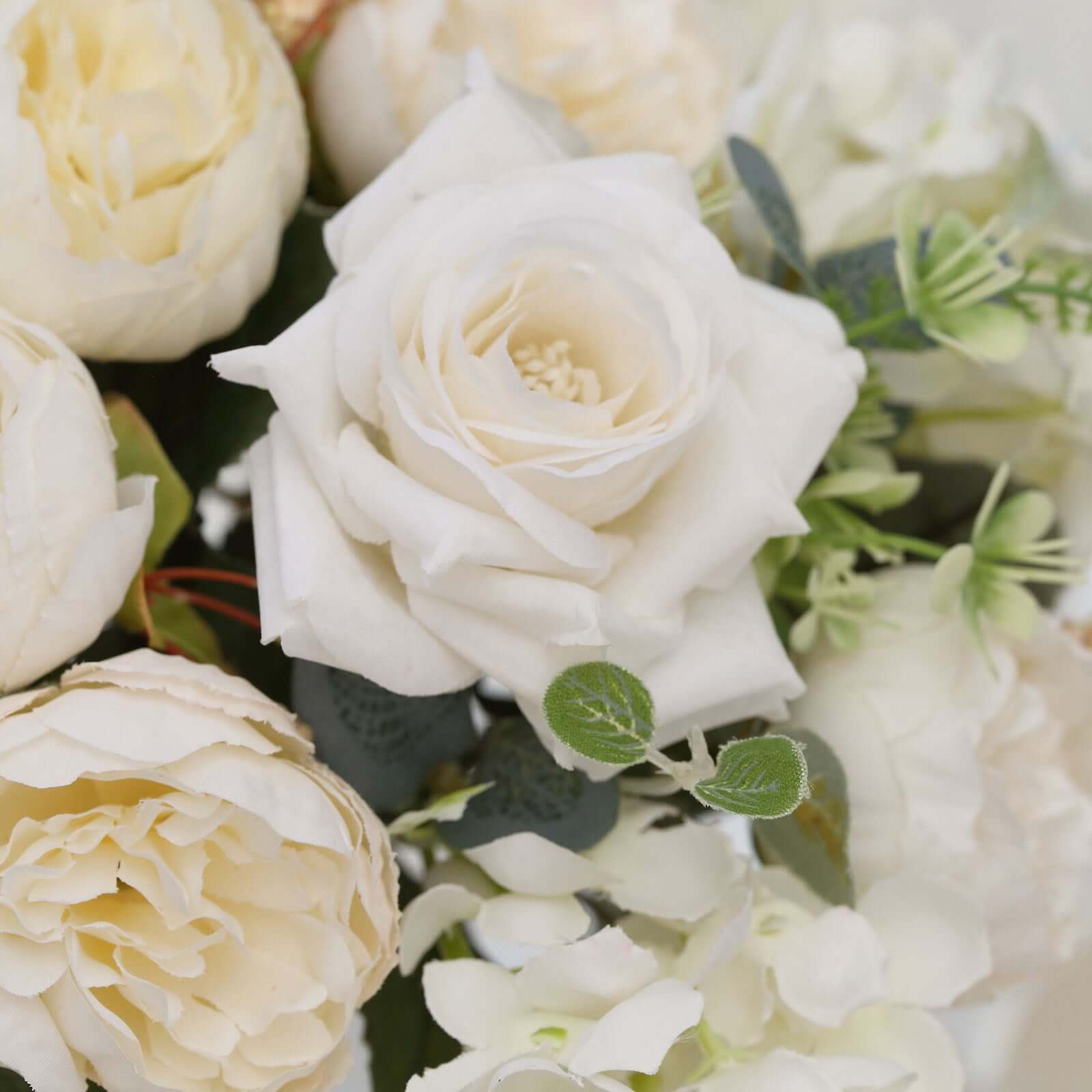 Hot Sale! 2 Pack of Ivory Silk Artificial Rose & Peony Floral Arrangements for Weddings and Home Decor