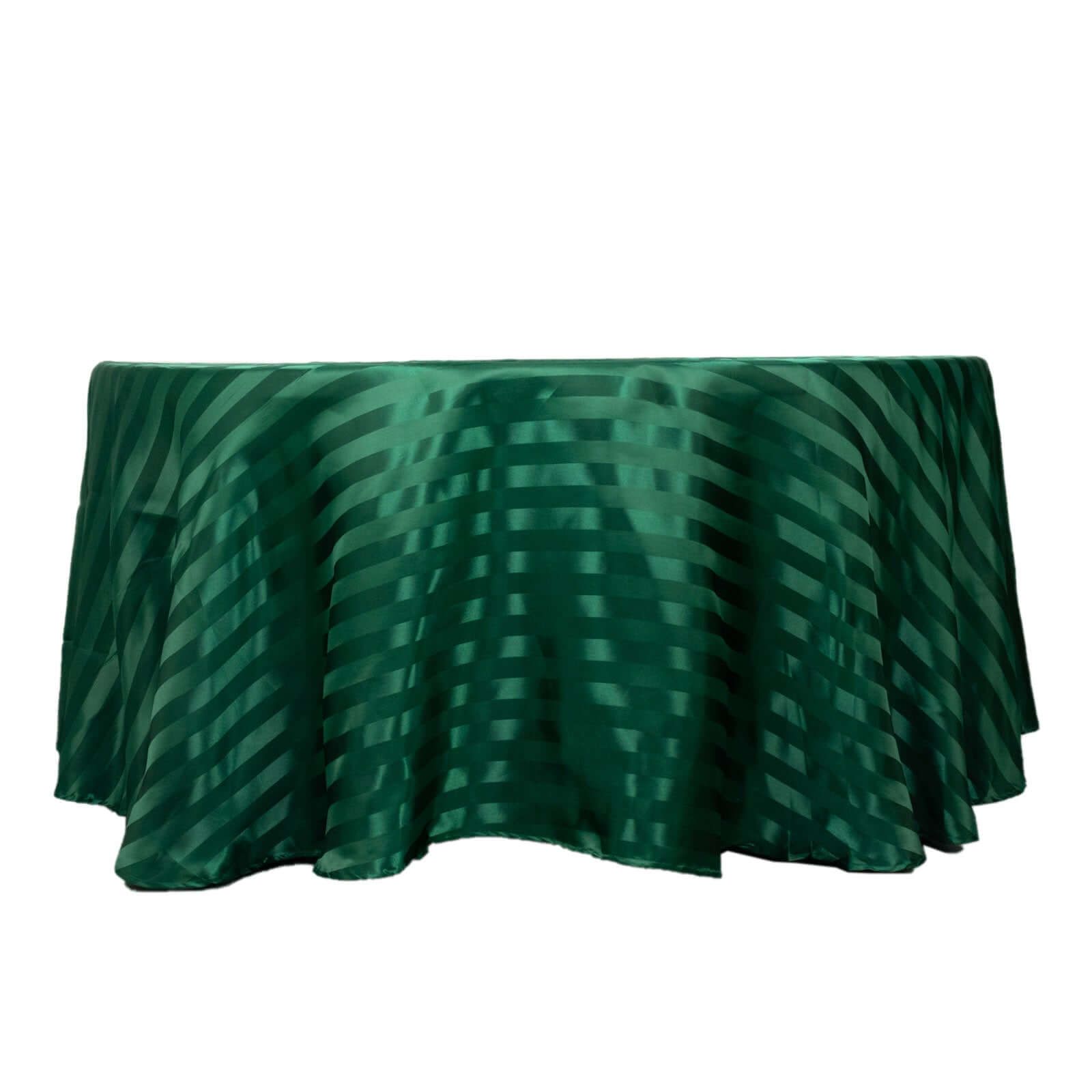 Exclusive Satin Round Tablecloth - 120" Dia, Hunter Emerald Green, Silky & Seamless
