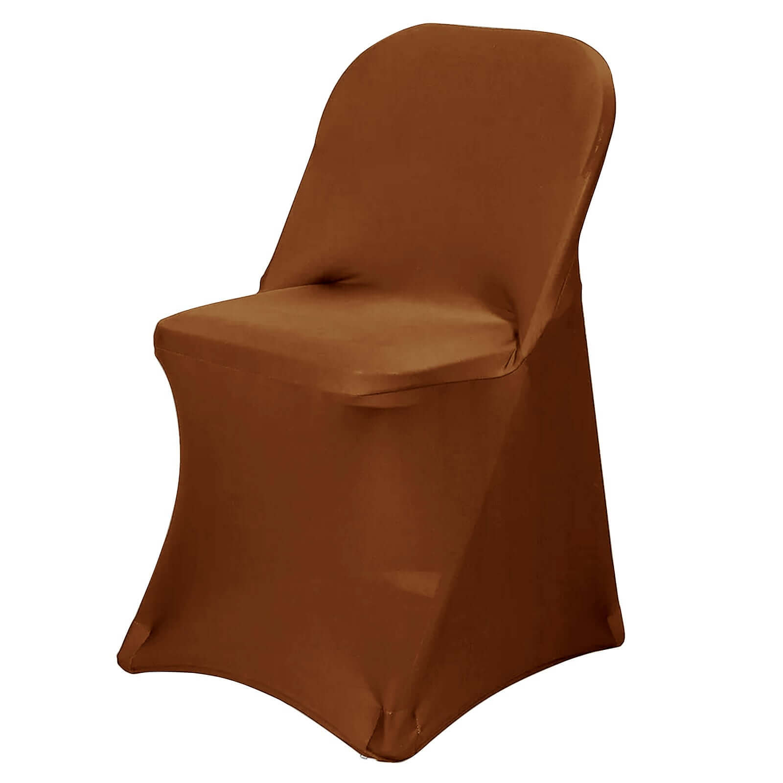 Reusable & Wrinkle-Resistant 160GSM Cinnamon Brown Spandex Stretch Slipcover for Folding Chairs