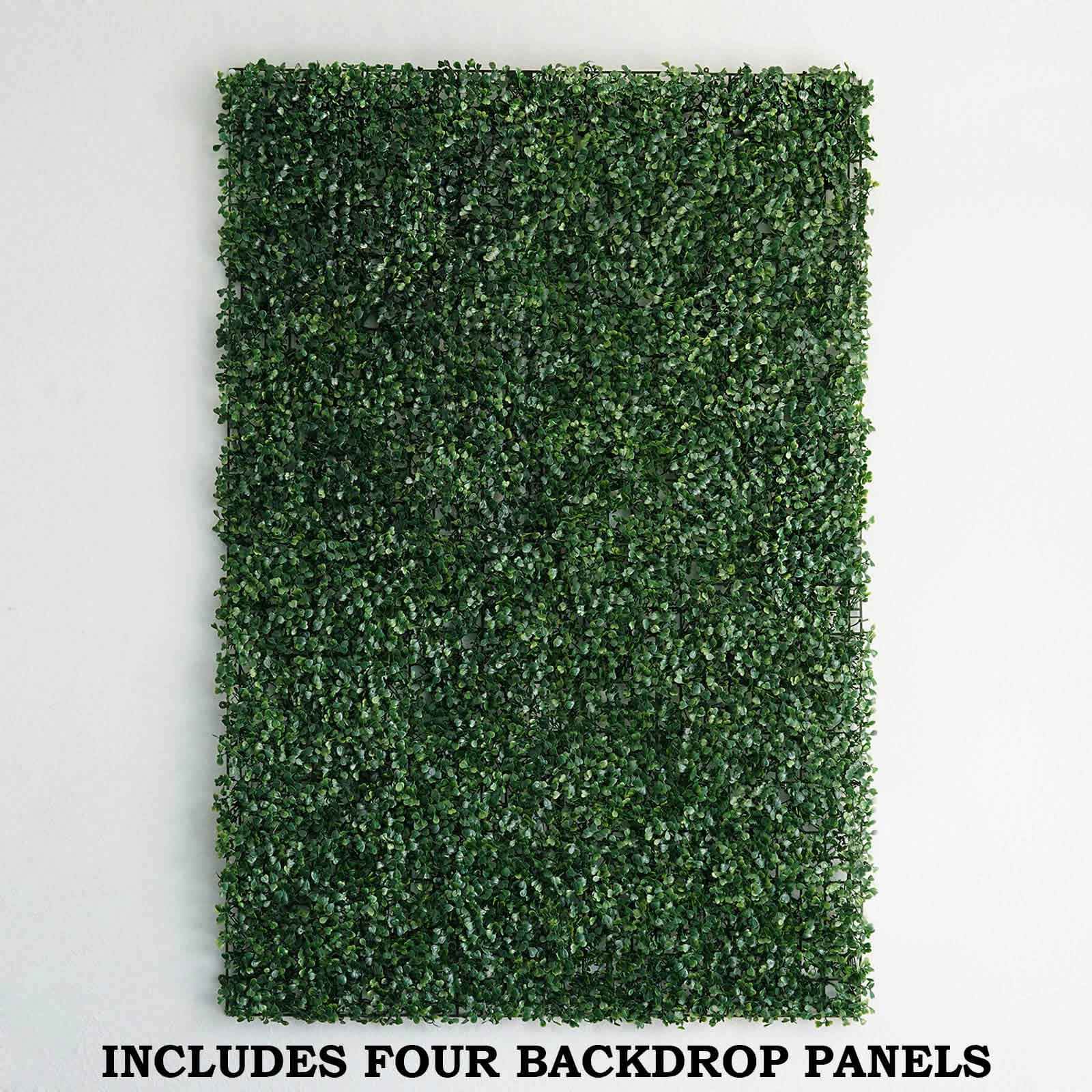 11 Sq ft. Artificial Dark Green Boxwood Hedge Mat - Set of 4 Panels
