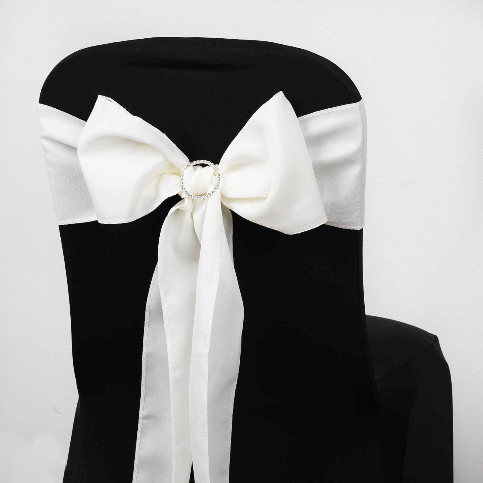 Ivory Polyester Chair Sashes 6x108 - 5 Pack Special Offer