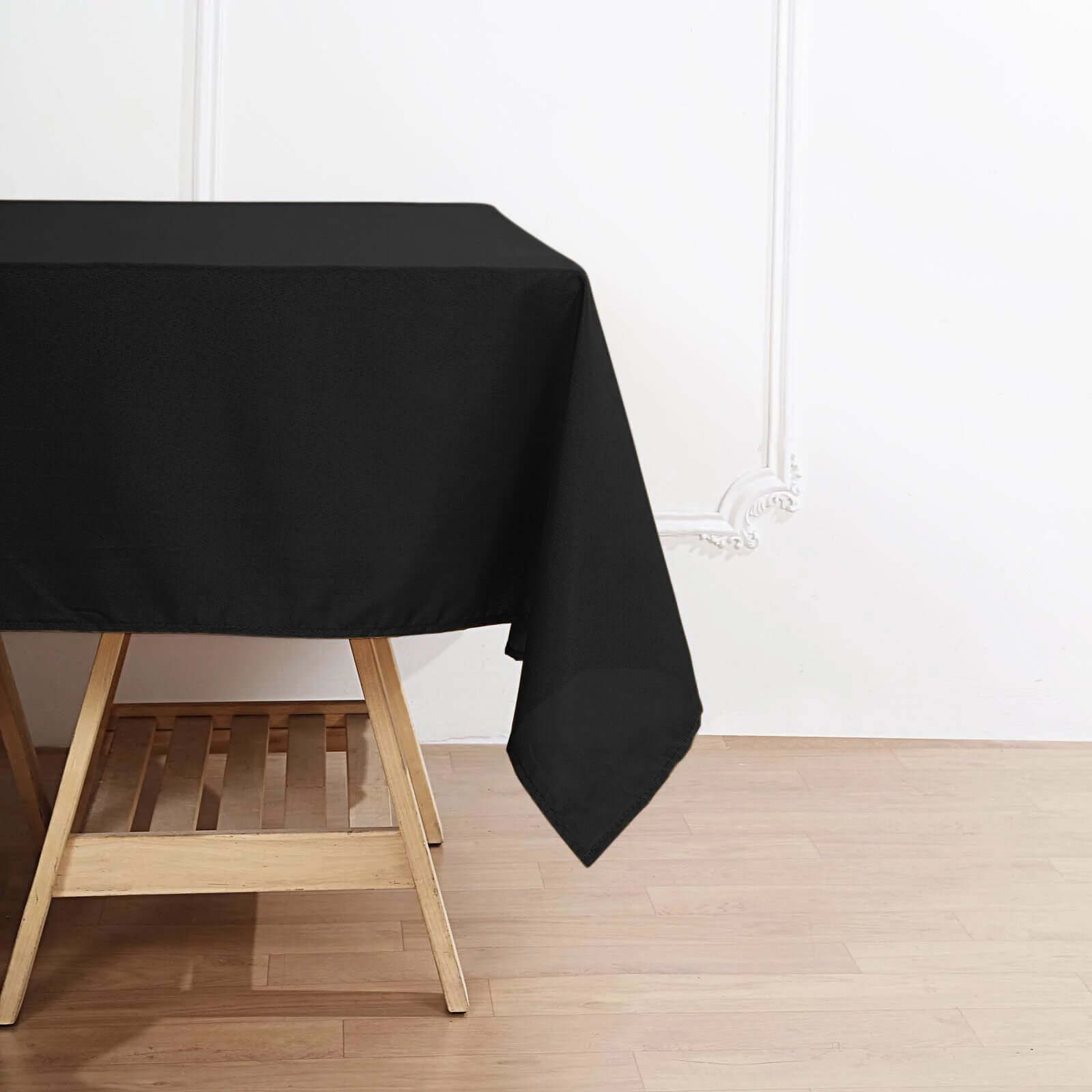 Hot! 70x70 Black 220GSM Wrinkle-Resistant Premium Polyester Square Tablecloth