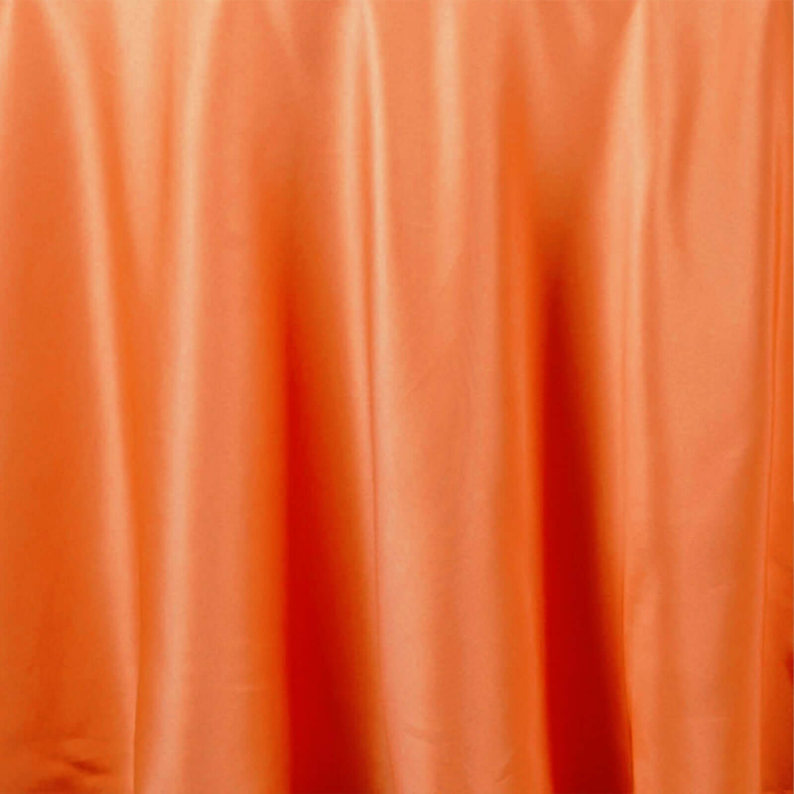 Hot Sale! 132-Inch Orange Seamless Polyester Round Tablecloth for Various Events