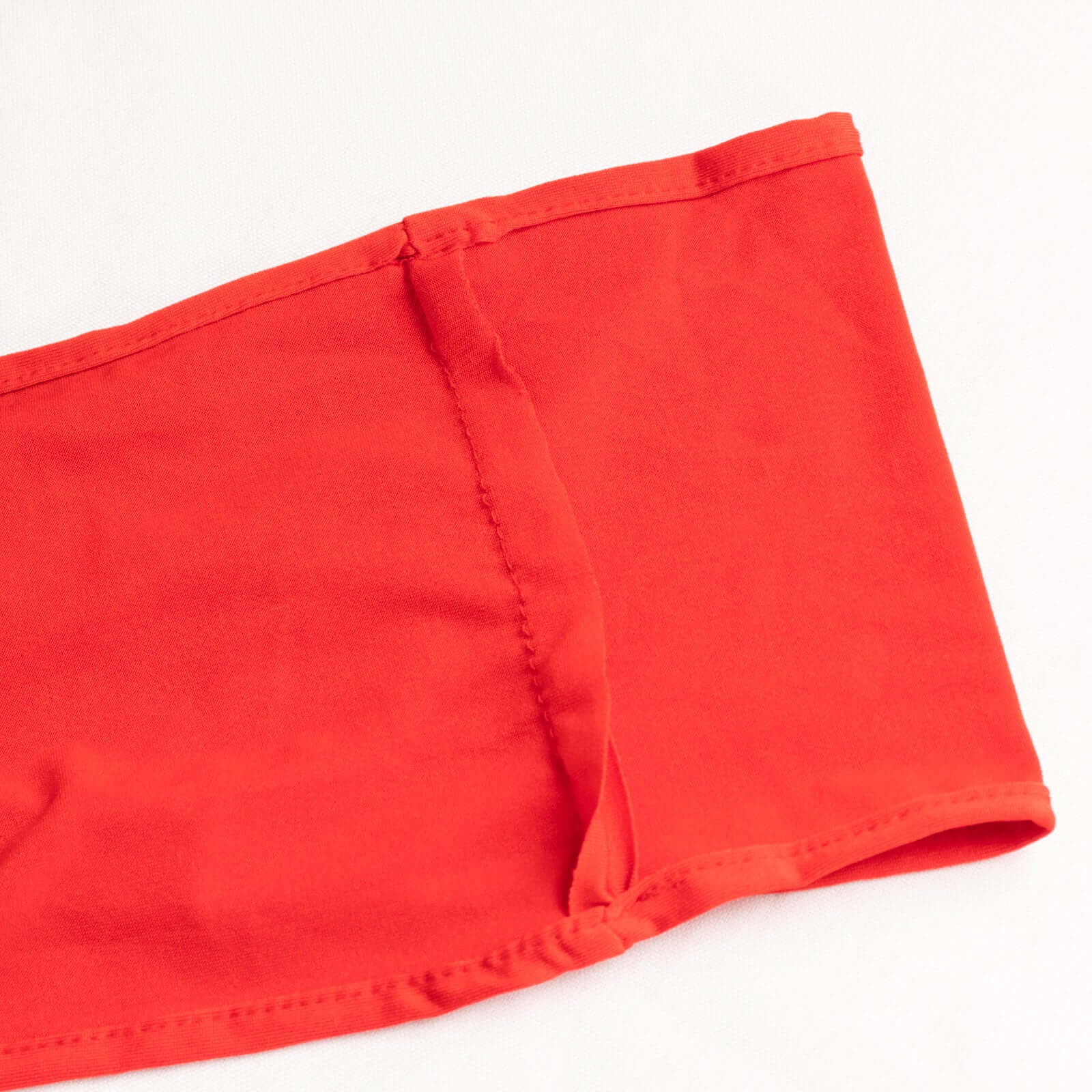 Set of 5 Reusable Red Spandex Chair Sashes with Gold Rhinestone Plastic Buckles, 5x14