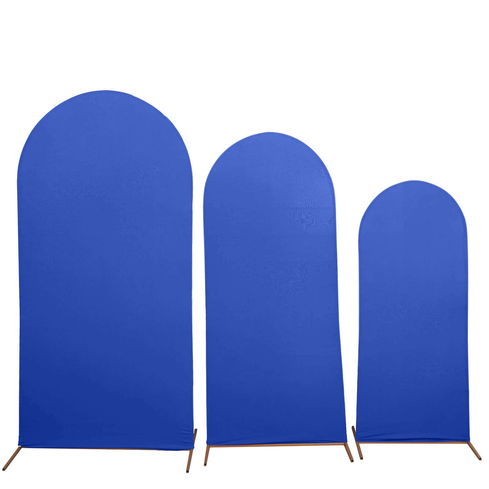 3-Piece Matte Royal Blue Spandex Fitted Covers for Round Top Chiara Wedding Arch - 5ft, 6ft, 7ft