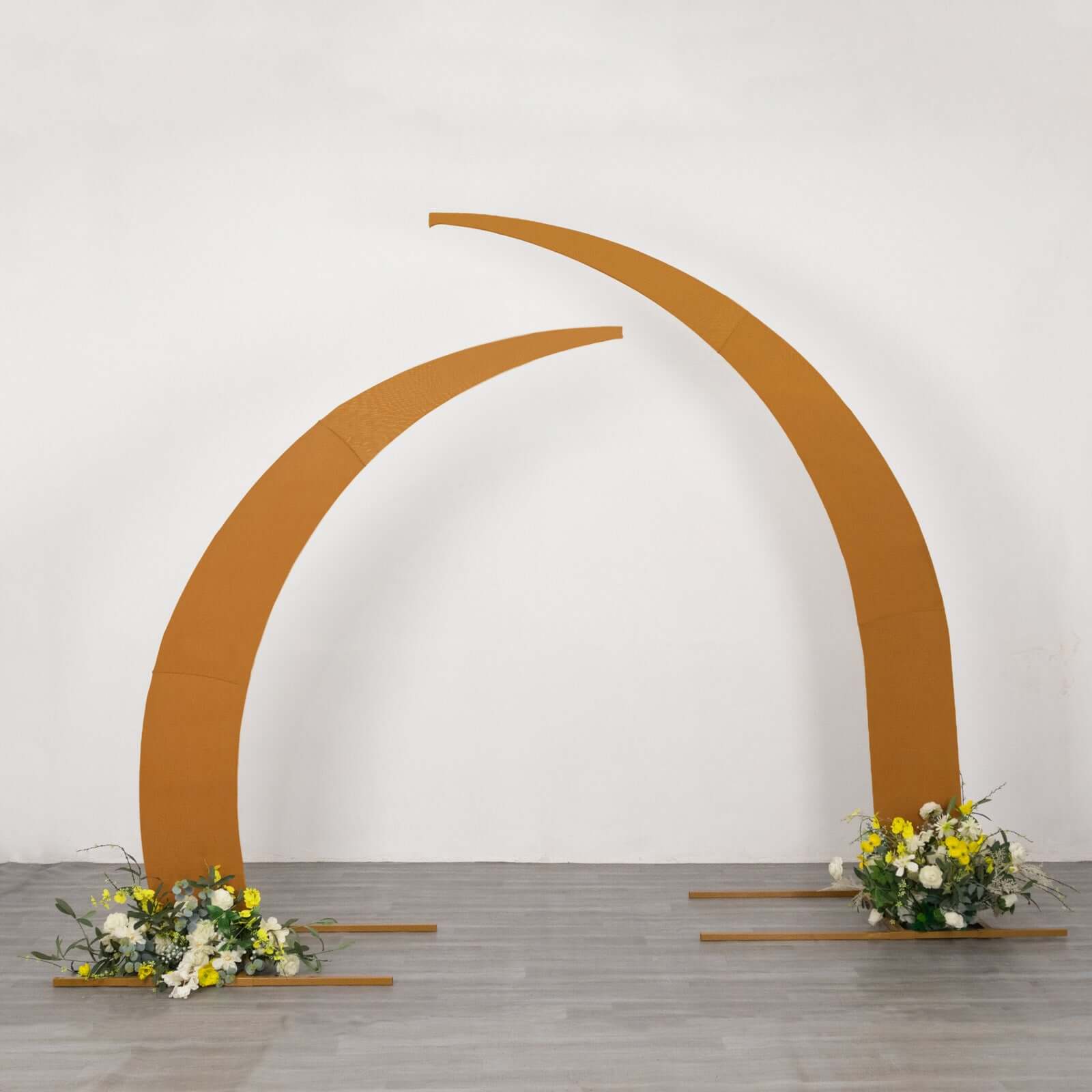Hot Sale! Set of 2 Gold Spandex Wedding Arch Backdrop Covers for 6.5ft & 8ft Stands