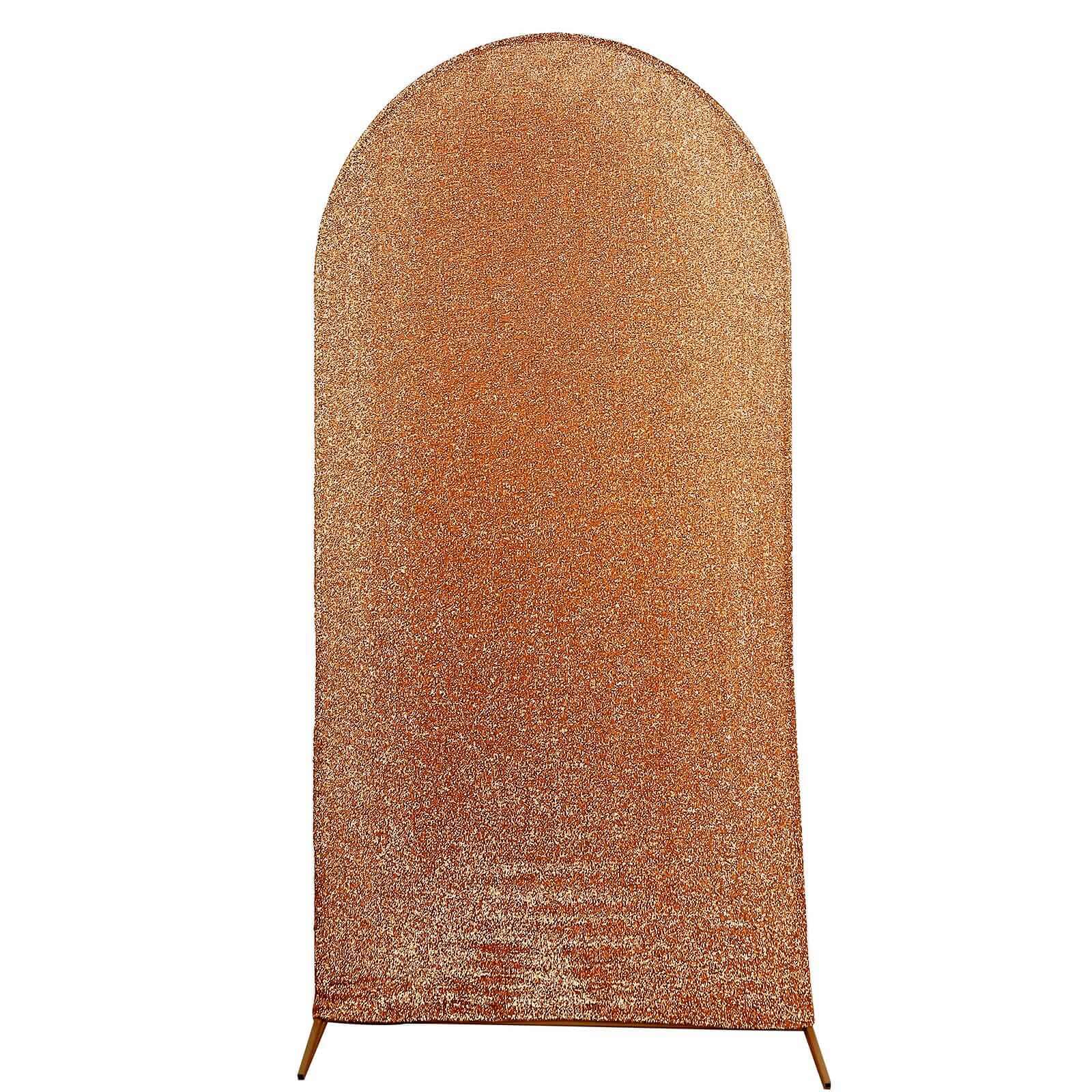 Hot Sale! 7ft Antique Gold Shimmer Tinsel Spandex Cover for Round Top Wedding Arch