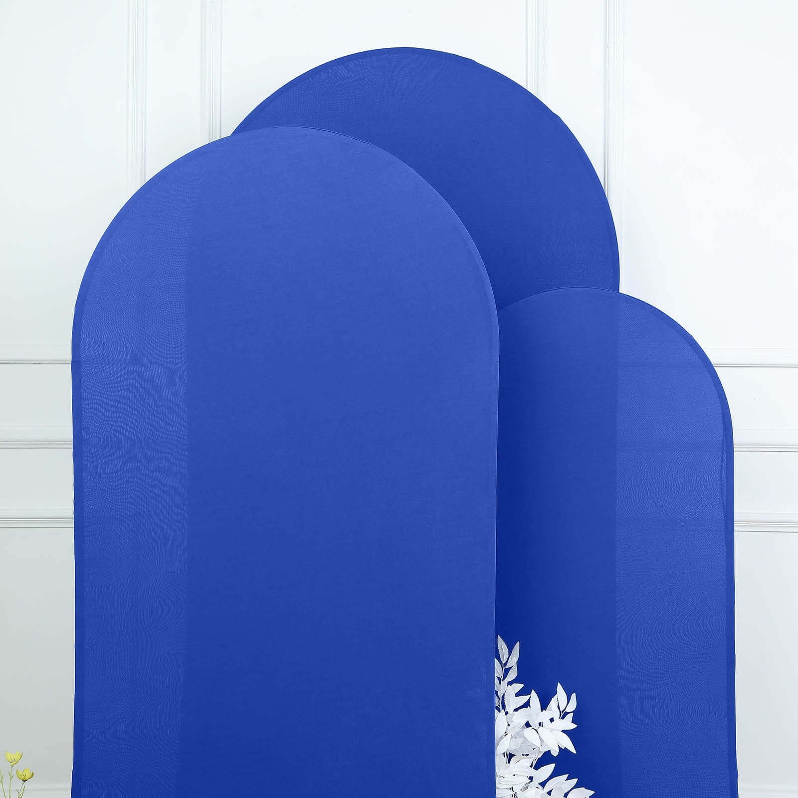3-Piece Matte Royal Blue Spandex Fitted Covers for Round Top Chiara Wedding Arch - 5ft, 6ft, 7ft