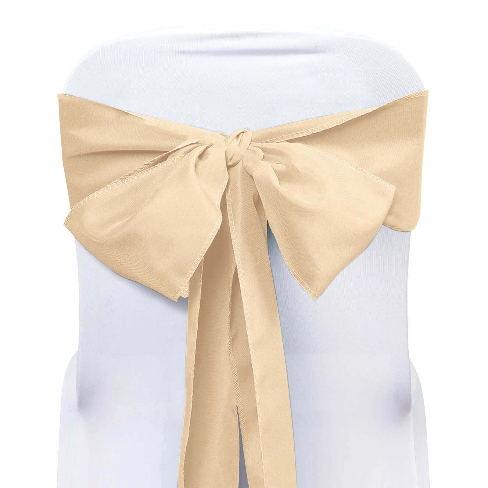 Hot Deal! Set of 5 Polyester Chair Sashes in Champagne Color, 6x108 Inches