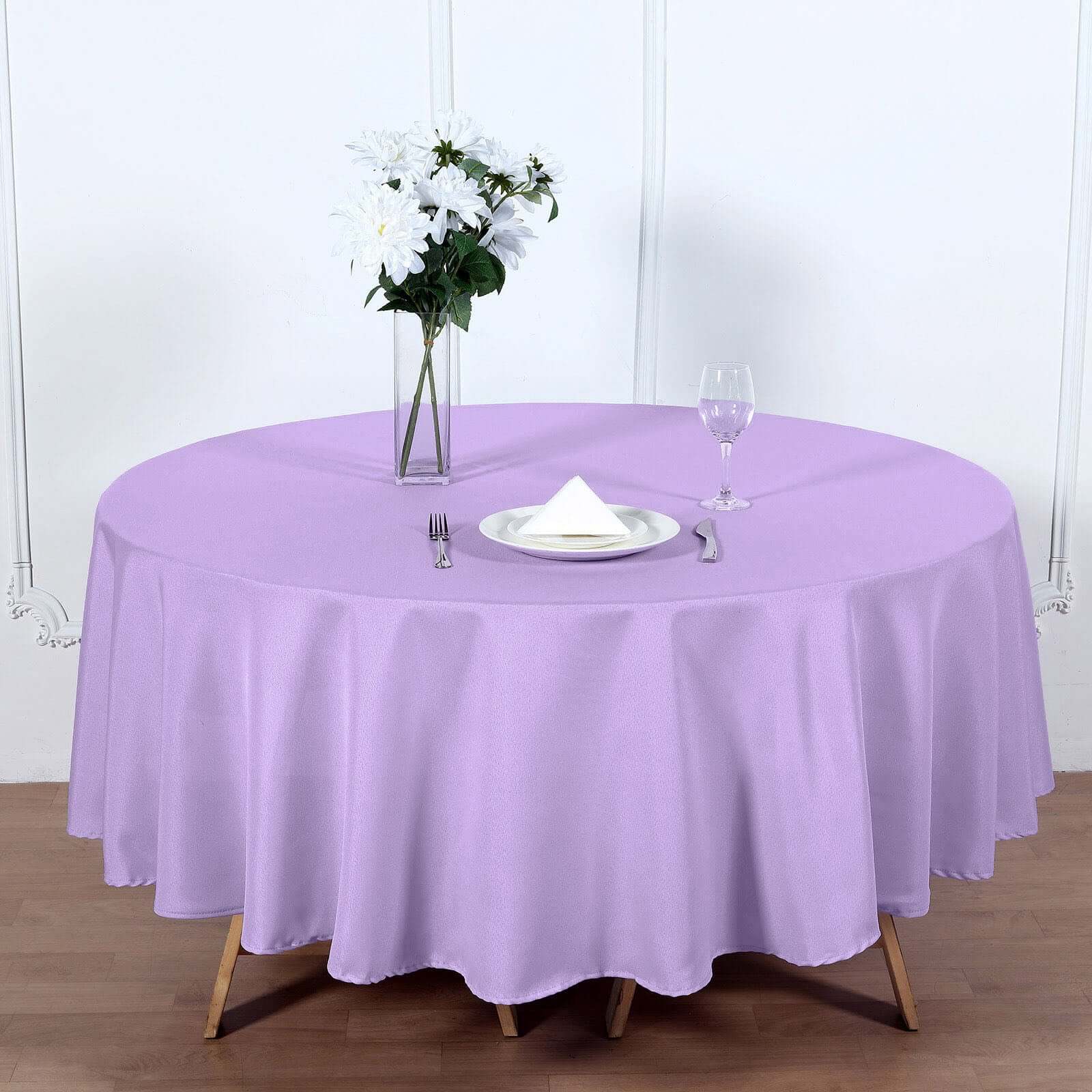 Hot Deal! 90-Inch Round Lavender Lilac Polyester Tablecloth - Stain & Wrinkle-Resistant