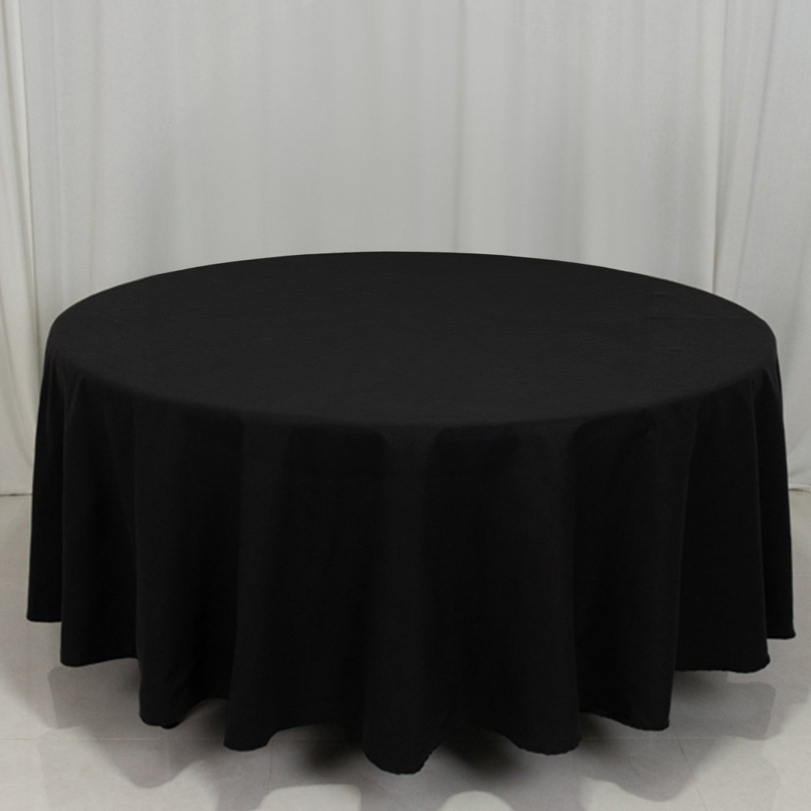 Exclusive Wrinkle-Resistant Black 108" Cotton Blend Round Tablecloth for Special Occasions