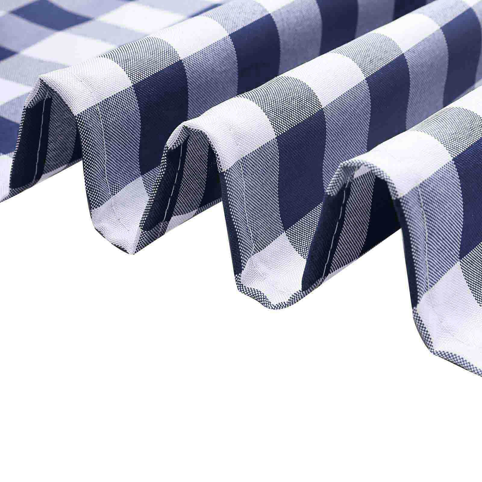 Get 5-Pack Durable & Reusable Navy Blue/White Buffalo Plaid Polyester Chair Sashes