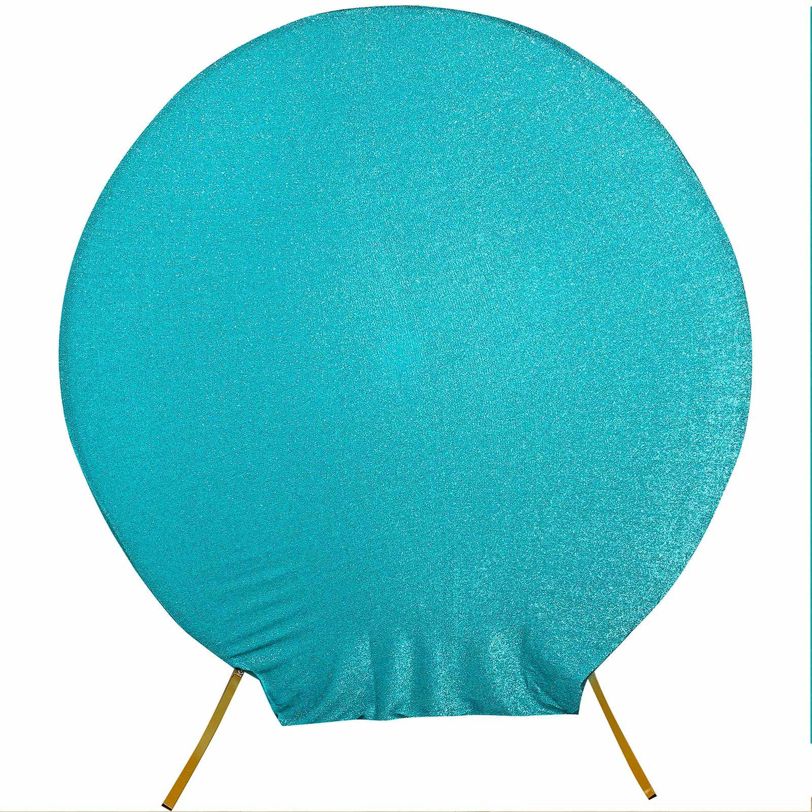 Hot Sale! 7.5ft Turquoise Metallic Shimmer Tinsel Spandex Double-Sided Wedding Arch Backdrop Cover