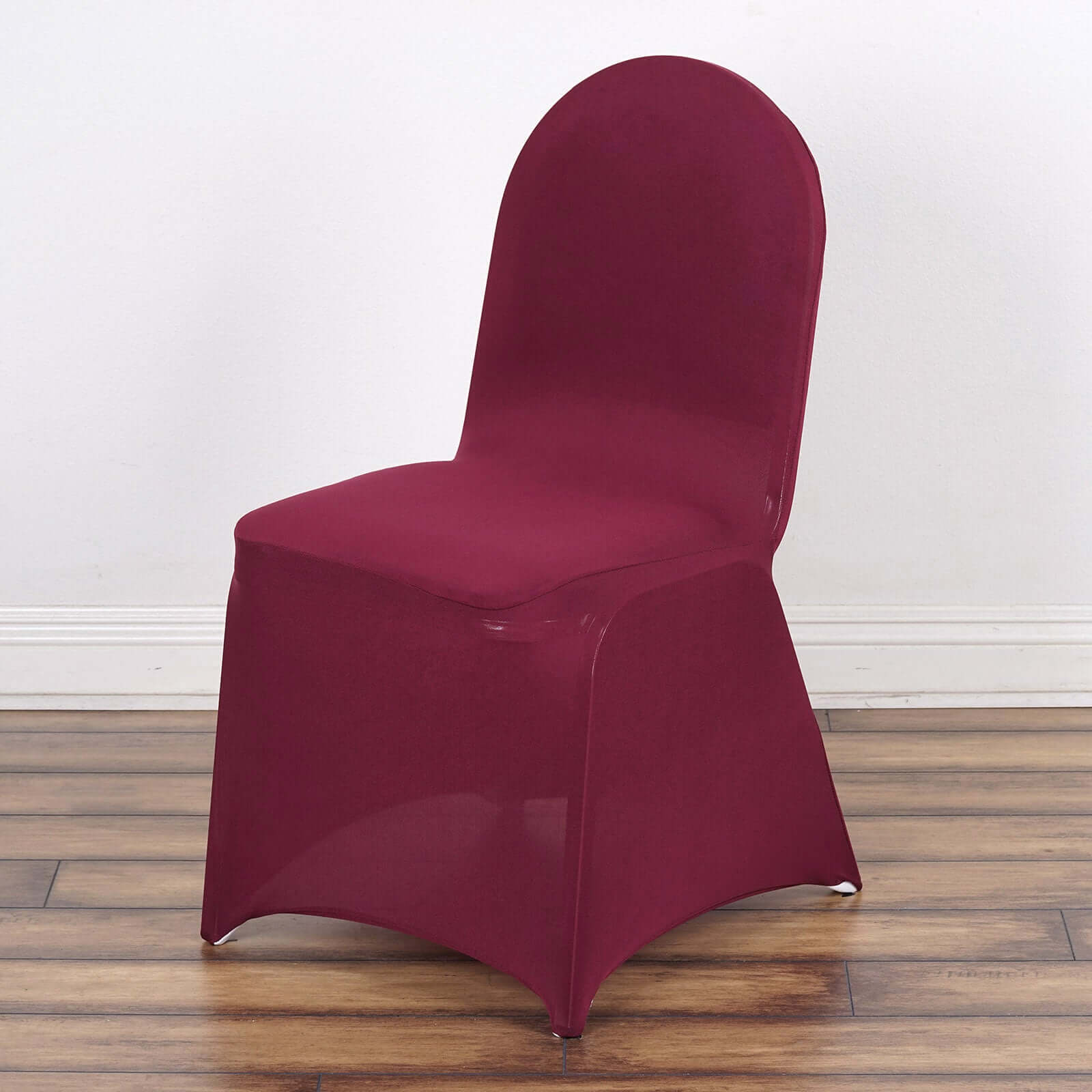 Hot Sale! Burgundy Spandex Stretch Slip-On Chair Cover for Banquet Chairs - 160GSM Premium Fabric