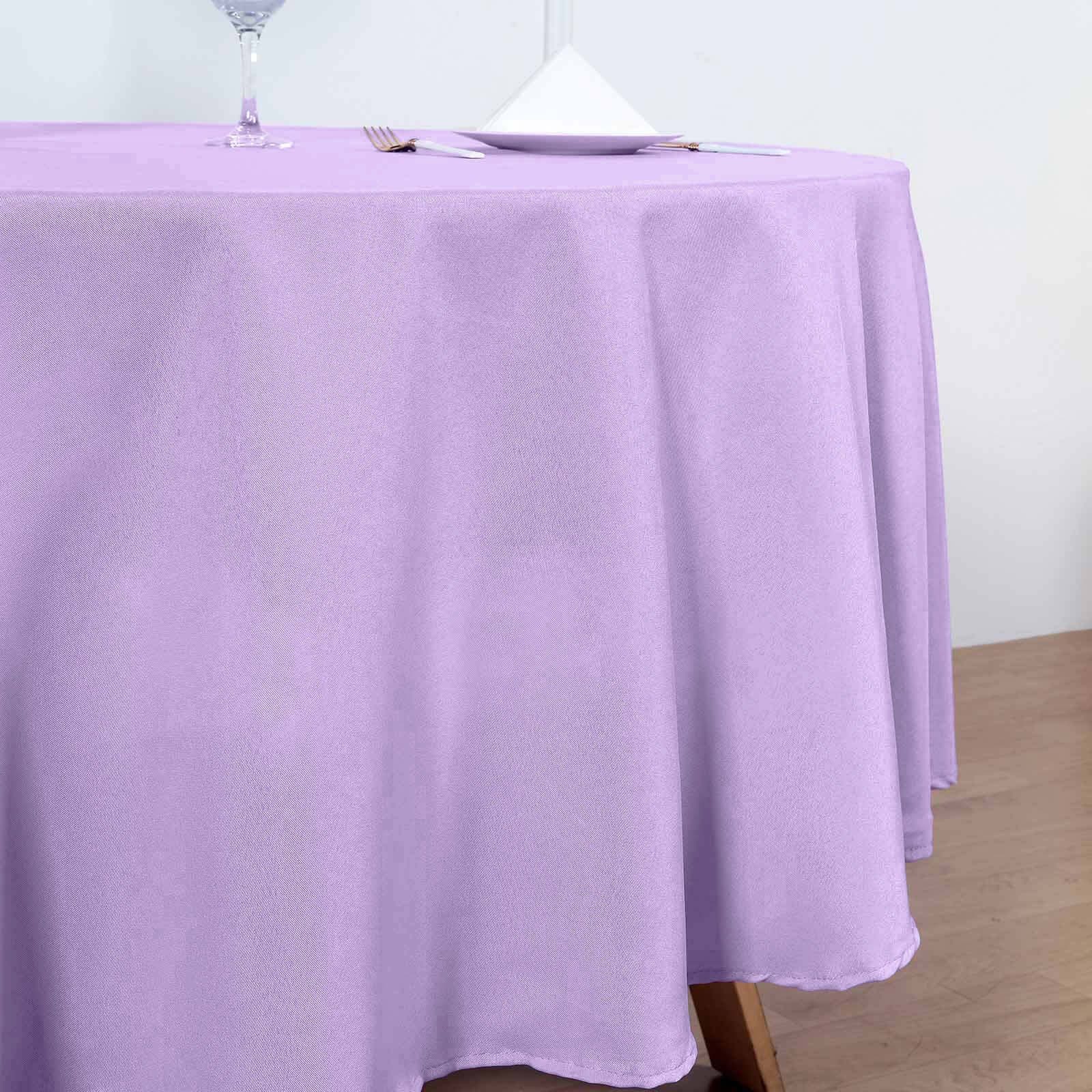 Hot Deal! 90-Inch Round Lavender Lilac Polyester Tablecloth - Stain & Wrinkle-Resistant