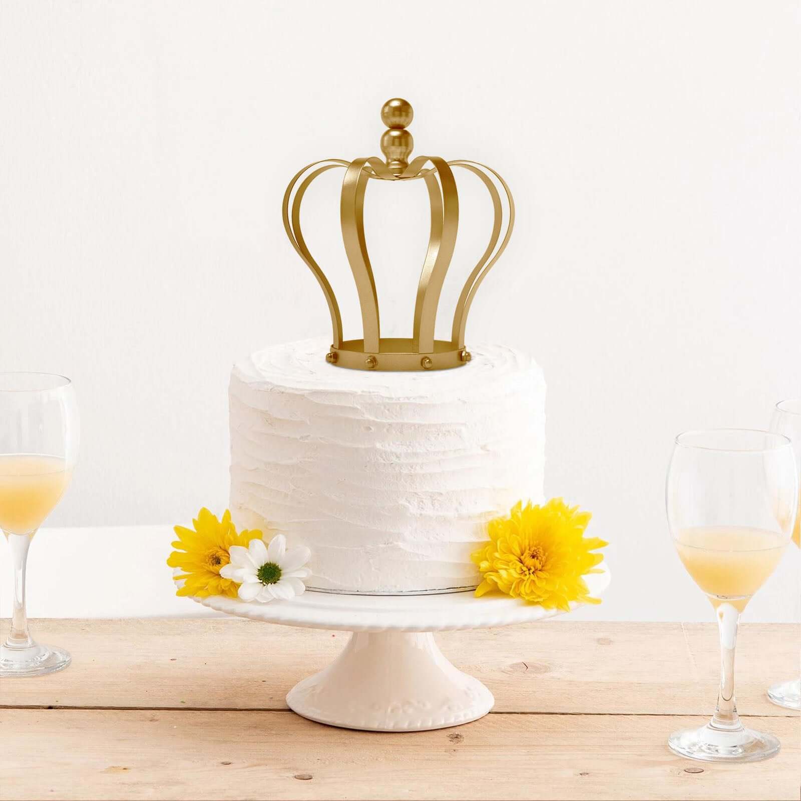 Gold Metal Royal Crown Cake Topper - Ideal for Themed Weddings and Events