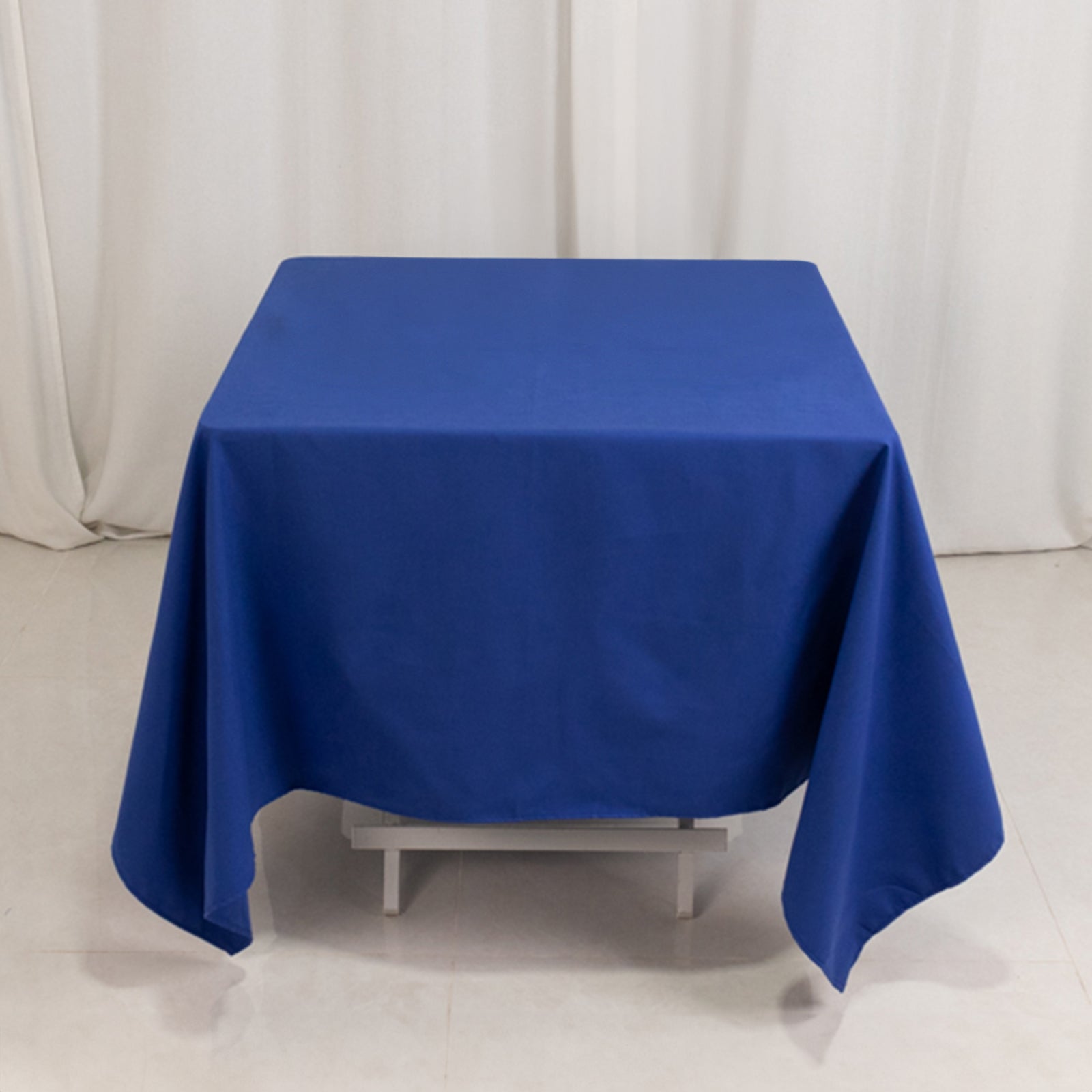 Wrinkle-Resistant Royal Blue 70x70 Square Cotton Blend Tablecloth