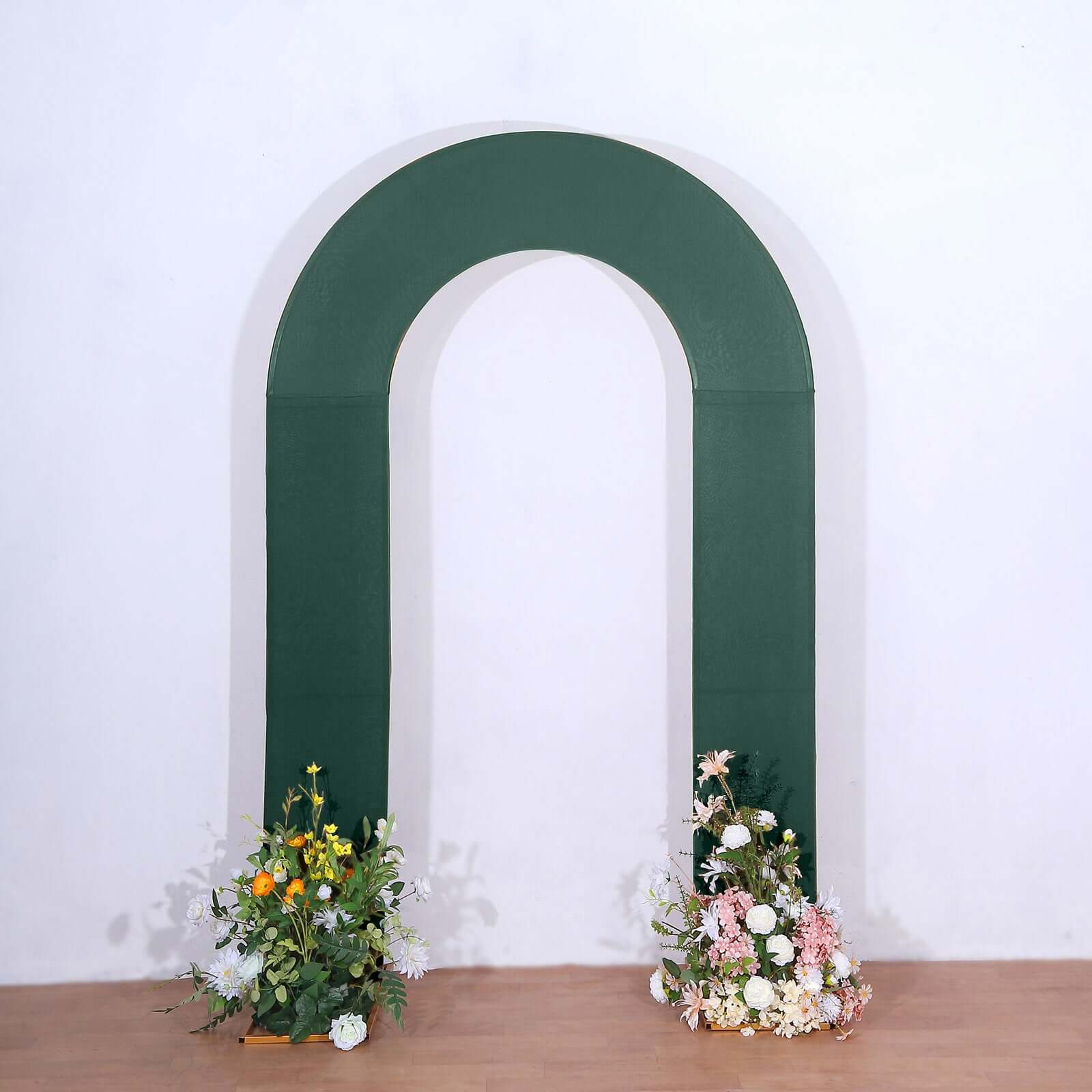 8ft Double-Sided U-Shaped Hunter Emerald Green Spandex Fitted Wedding Arch Cover