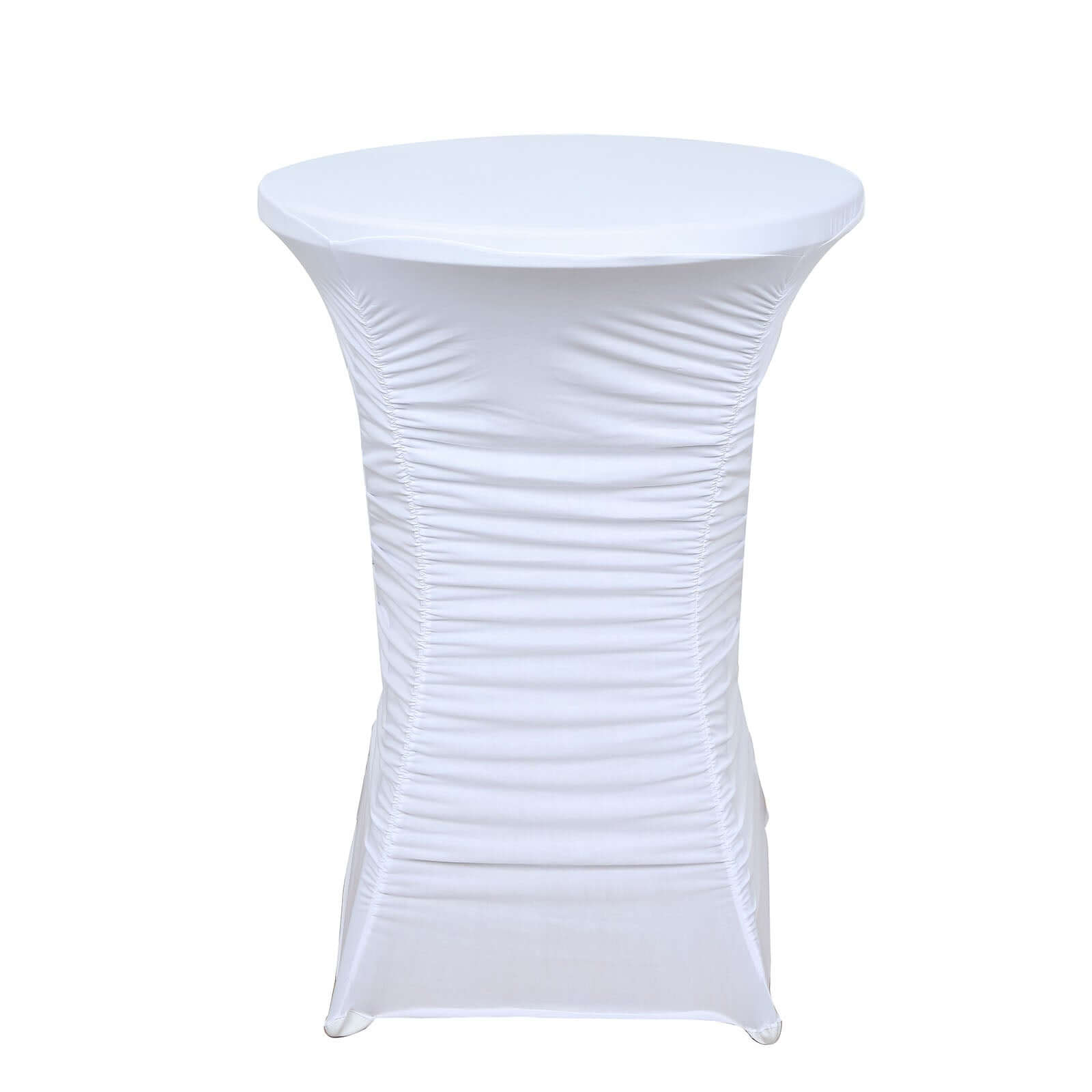 White Ruched Pleated Heavy - Duty Spandex Stretch Cover for 32