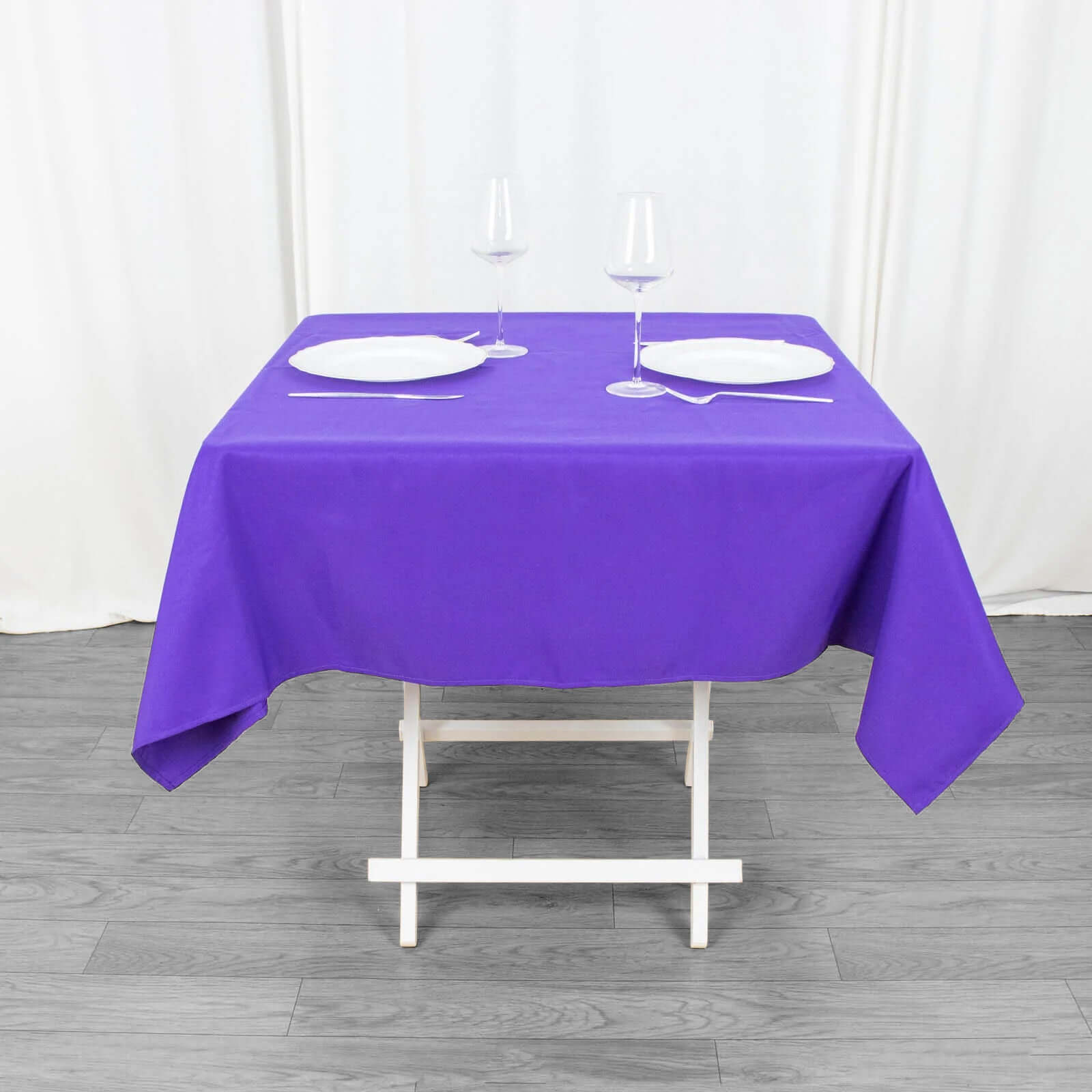 Hot Sale! 54x54 Purple Square Polyester Tablecloth - 220GSM Stain & Wrinkle Resistant
