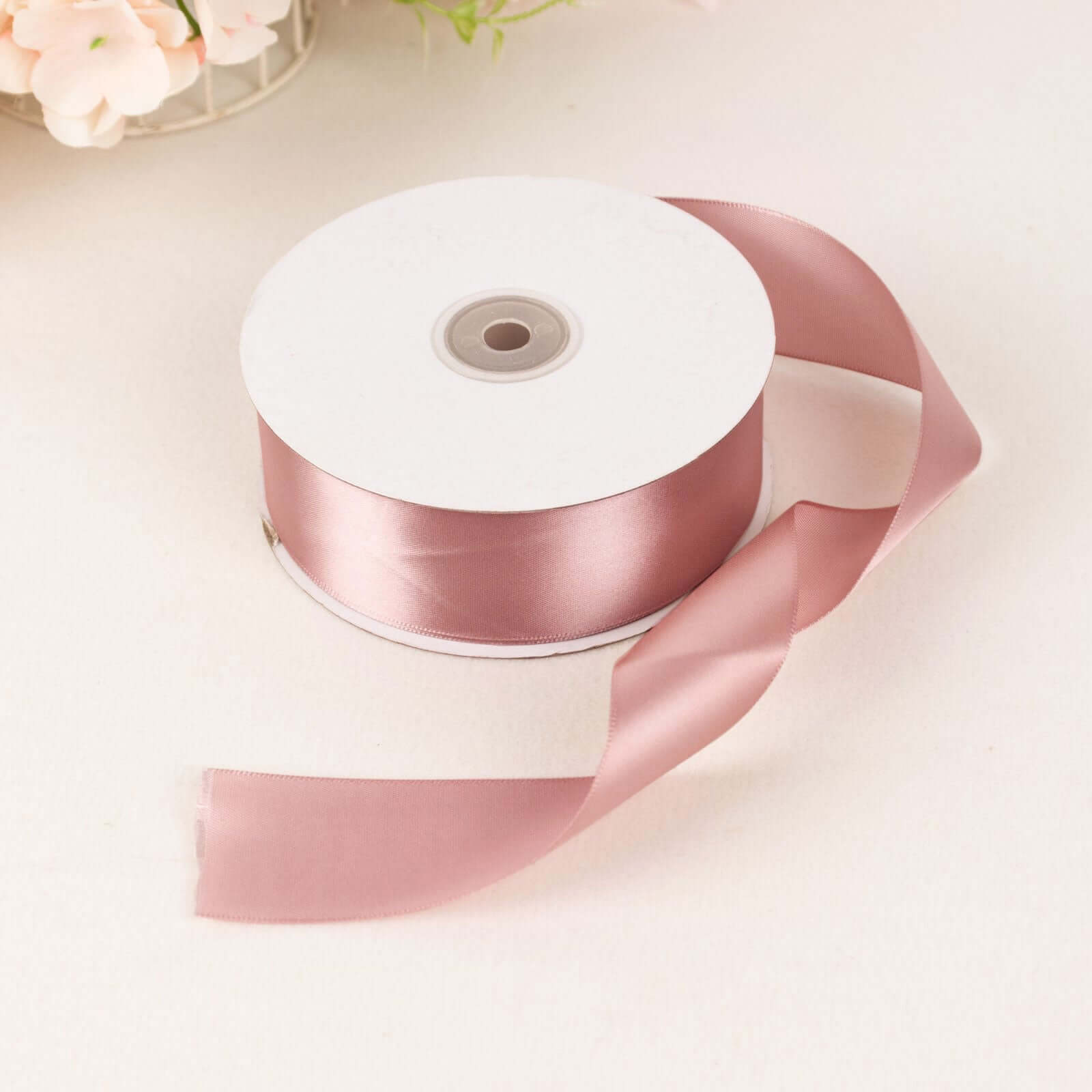 50 Yards 1.5" Dusty Rose Decorative Satin Ribbon - Ideal for Events