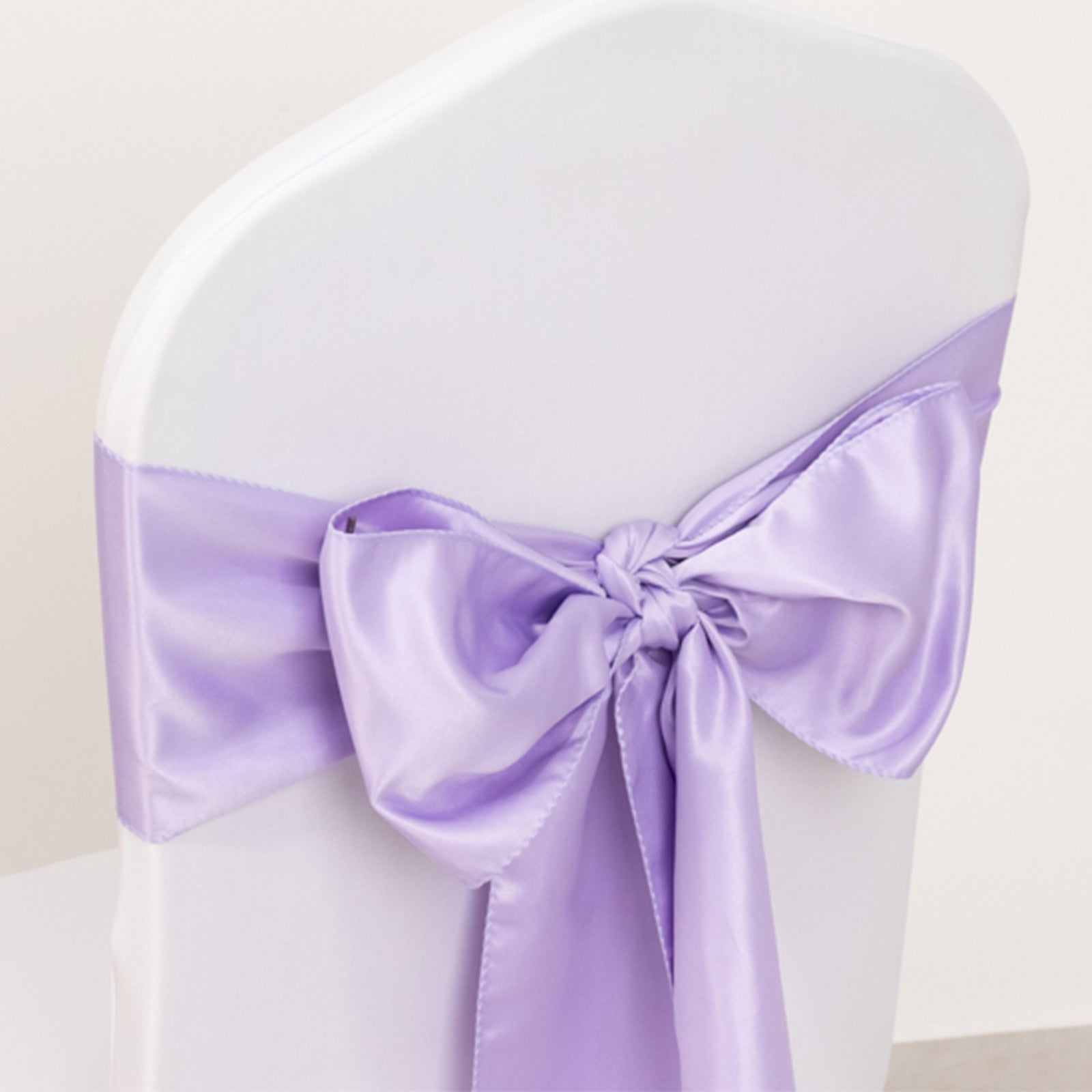 5-Pack Lavender Lilac Lamour Satin Chair Sashes - Elegant & Reusable Decor