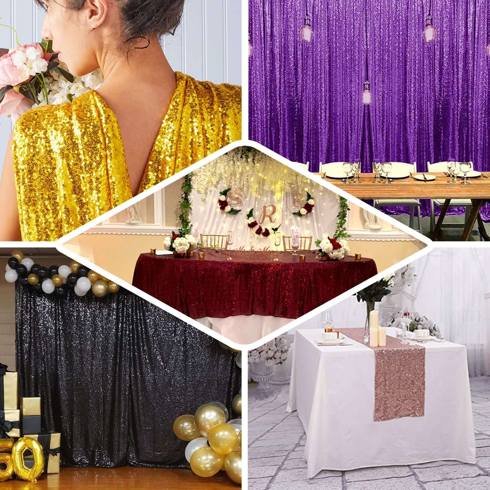 Hot! 54"x4 Yards Blush Sequin Fabric Roll for DIY Crafts