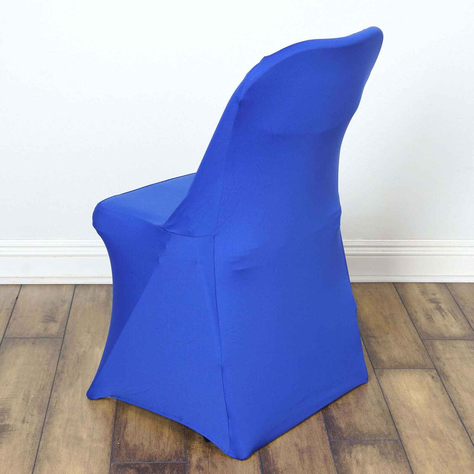 Reusable & Wrinkle-Resistant 160GSM Royal Blue Stretch Spandex Fitted Slipcover for Folding Chairs