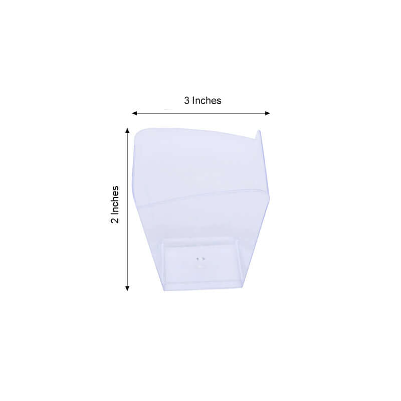 12-Piece Set of 3oz Clear Disposable Plastic Square Dessert Snack Cups