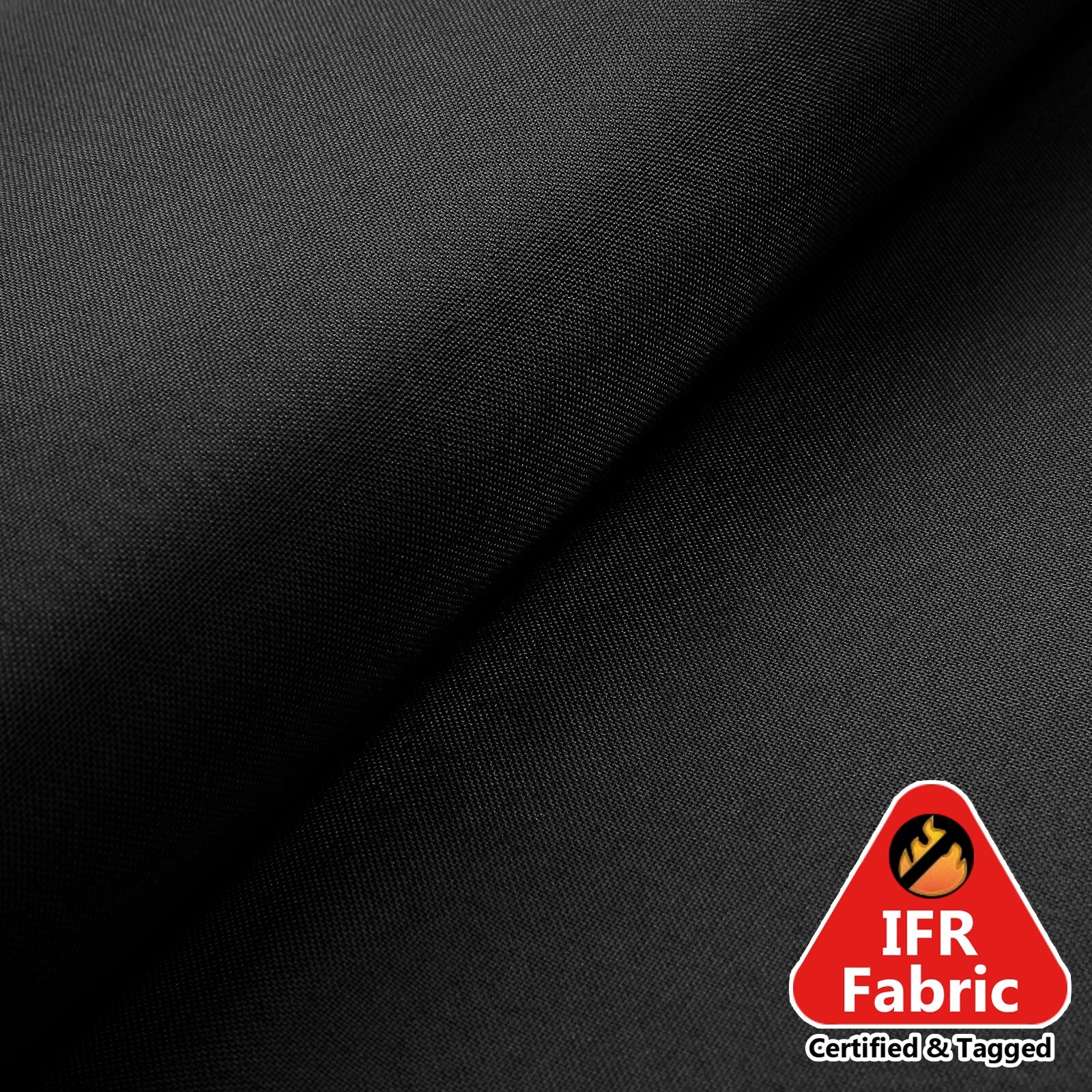 54x10 Yards Black Fire Retardant Polyester Fabric Bolt - Ideal for DIY Crafts, Upholstery & Event Decor