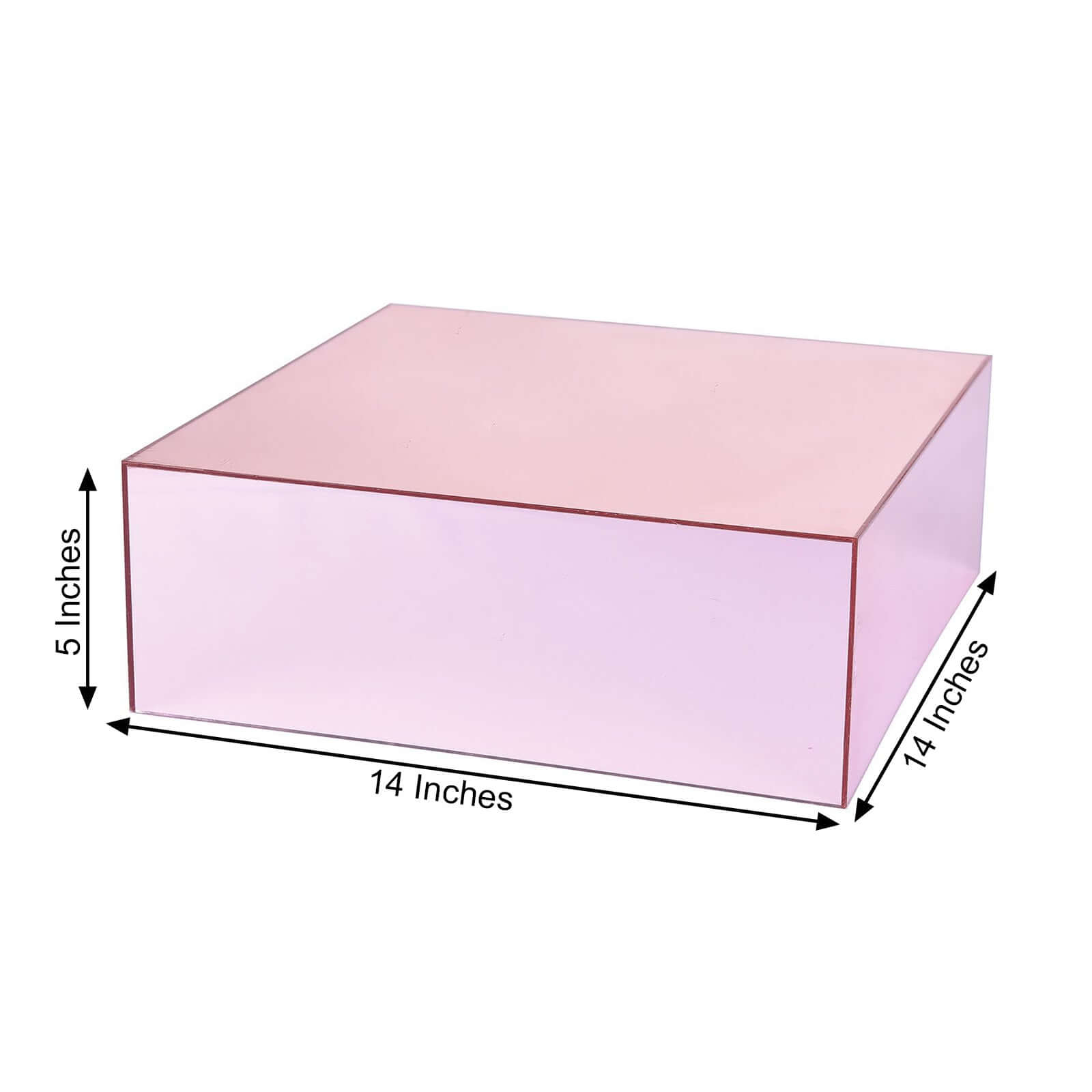 Hot Sale! 14x14 Acrylic Rose Gold Cake Box Stand for Dessert & Event Display