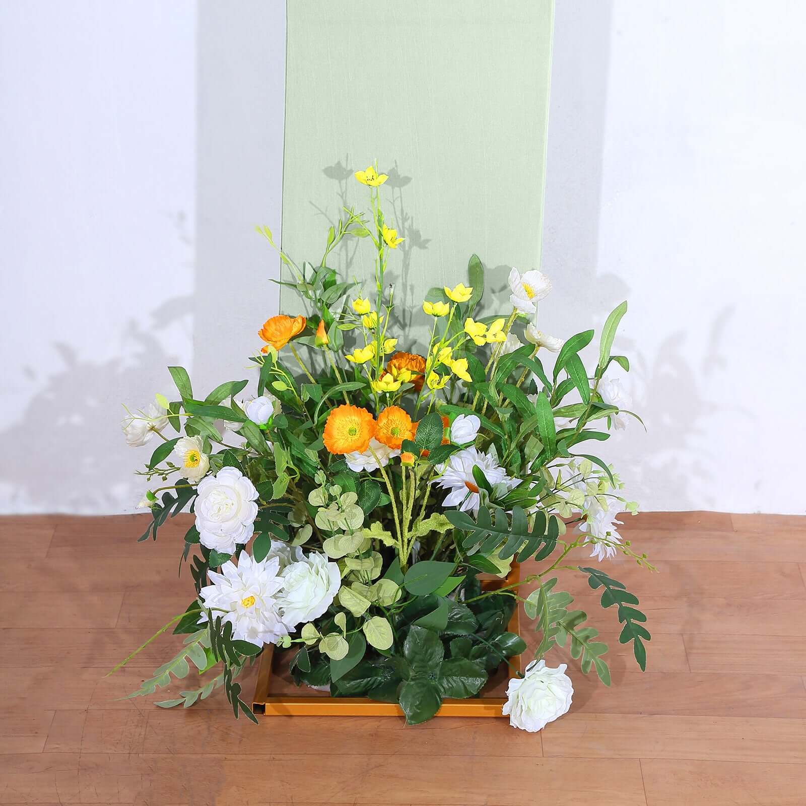Premium 8ft Sage Green Spandex U-Shaped Wedding Arch Cover - Perfect for Events