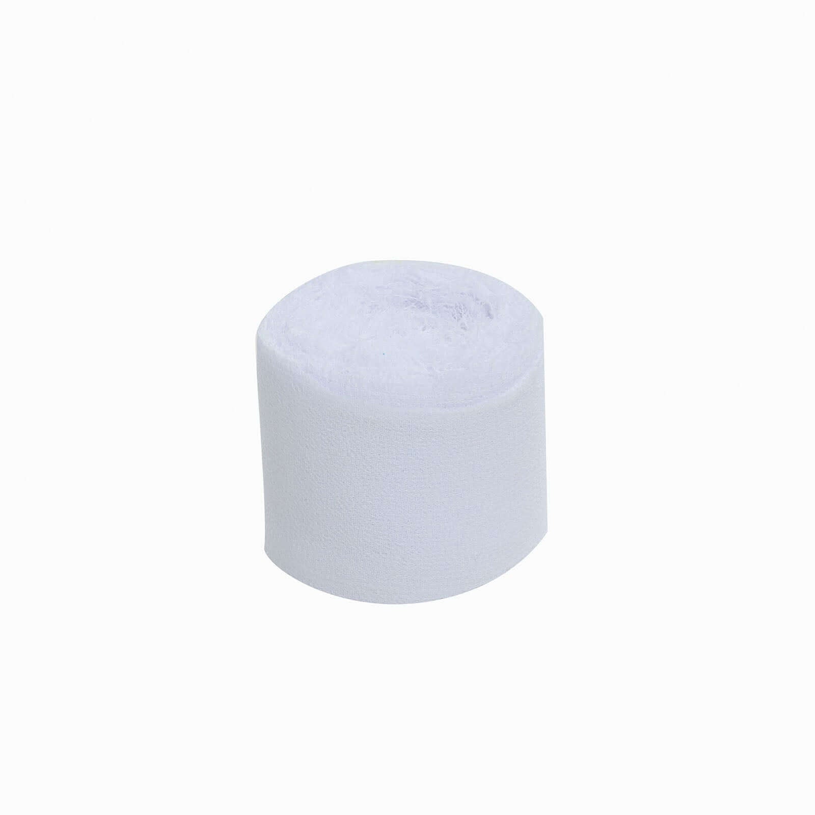 2-Pack White Silk-Like Chiffon Linen Ribbon Rolls for Wedding & Gift Wrapping - 6 Yards Each