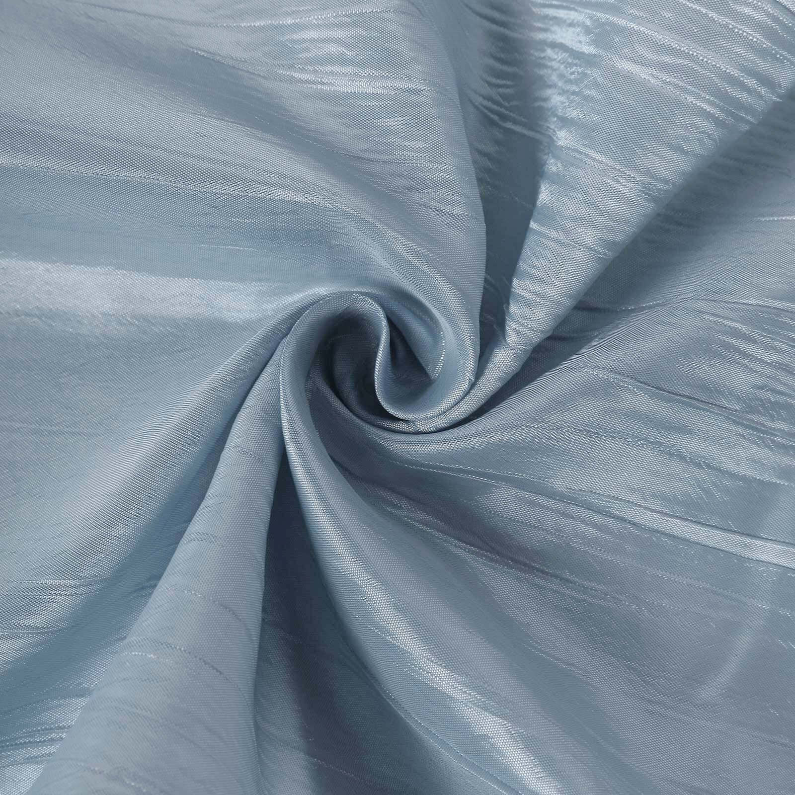 12x108 Dusty Blue Taffeta Table Runner with Accordion Crinkle & Metallic Shine