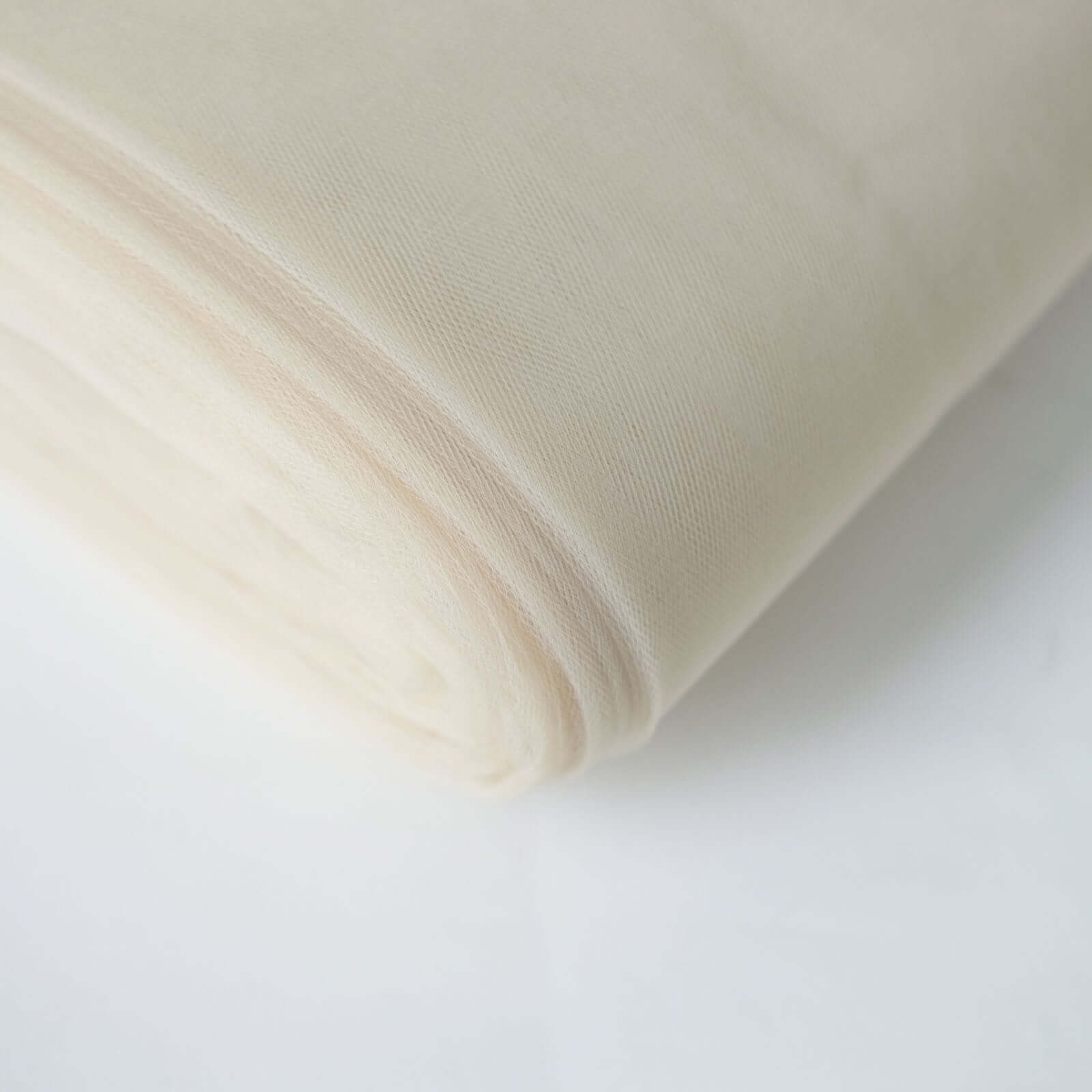 50-Yard Beige Tulle Fabric Bolt, 108 Inches Wide, Ideal for DIY Crafts