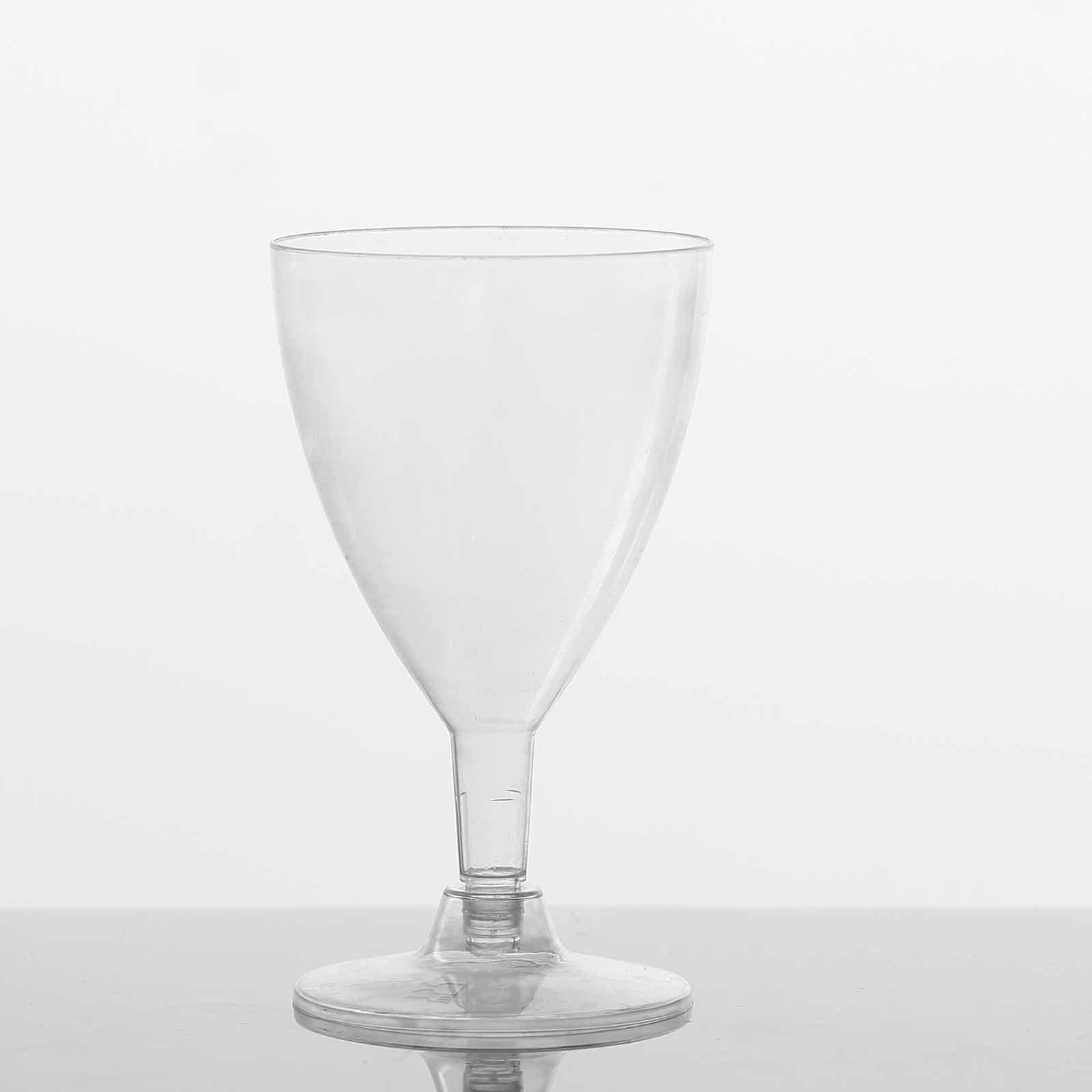 Hot Deal! 12-Pack 6oz Clear Plastic Disposable Wine Glasses with Short Hollow Stem