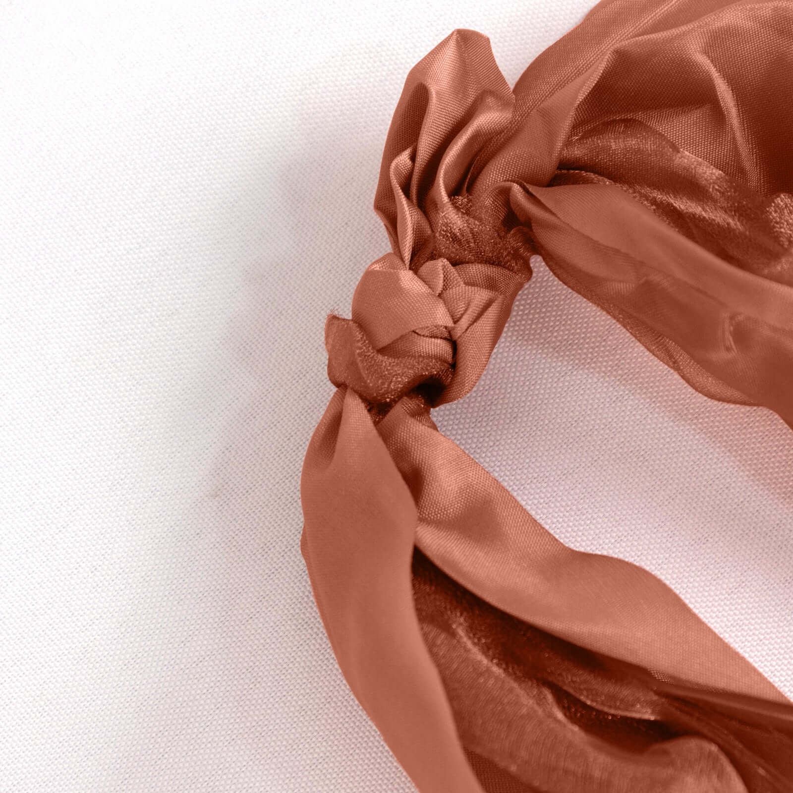 5-Pack Terracotta (Rust) Chiffon Satin Curly Willow Chair Sashes - Easy Install