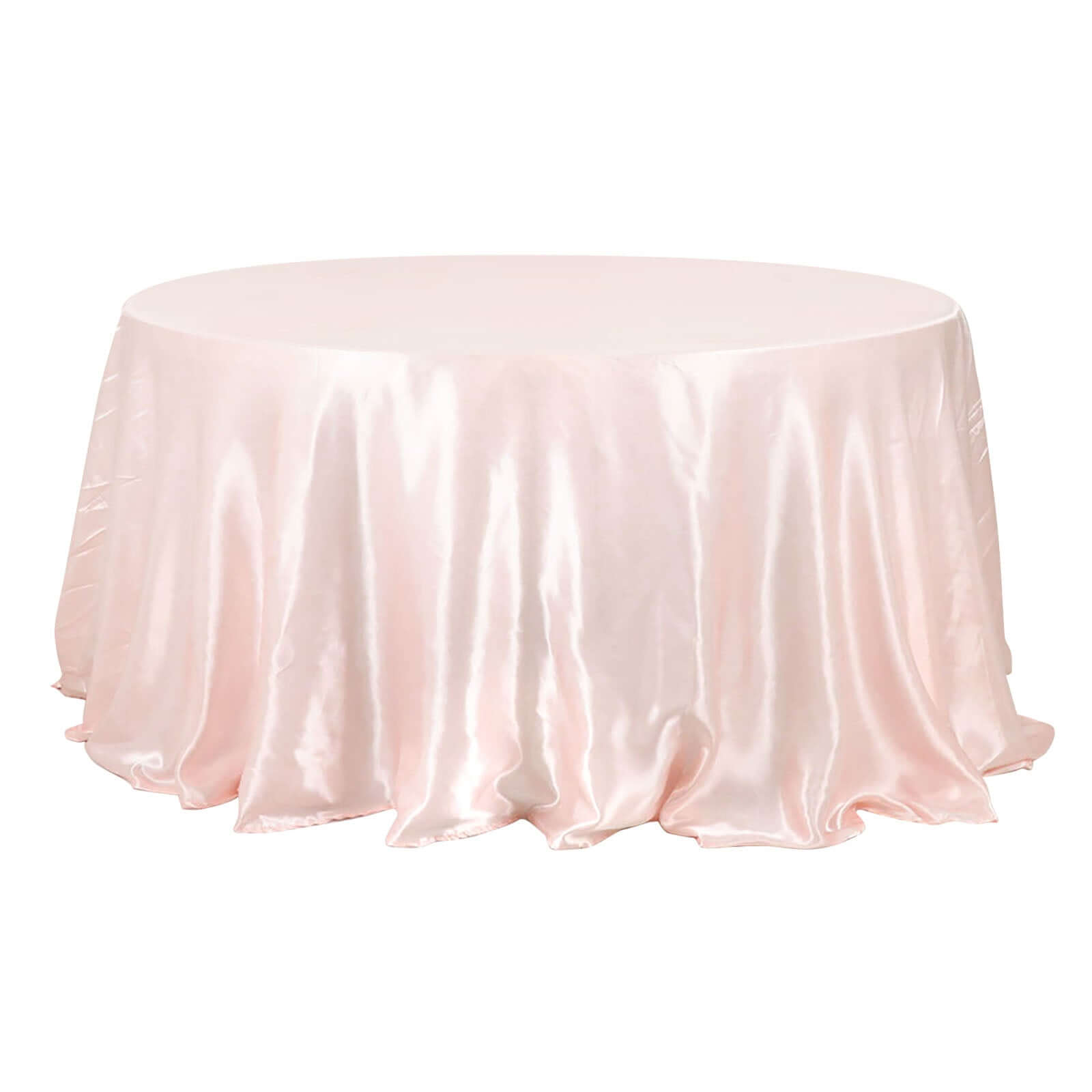 Blush Satin 132-Inch Round Seamless Stylish Tablecloth