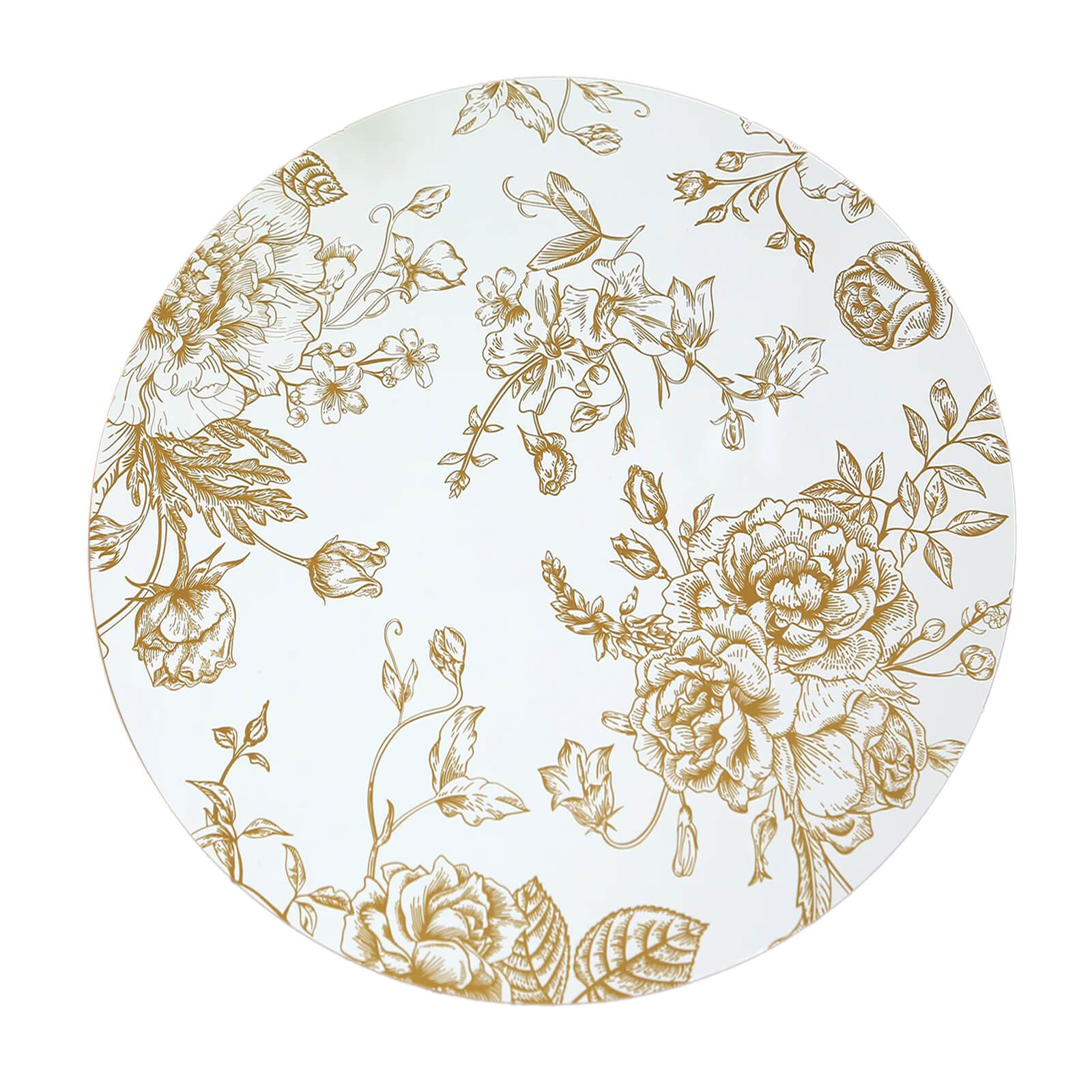 Hot Deal! 6-Pack White/Gold French Toile Print Disposable Cardboard Placemats, 13-Inch