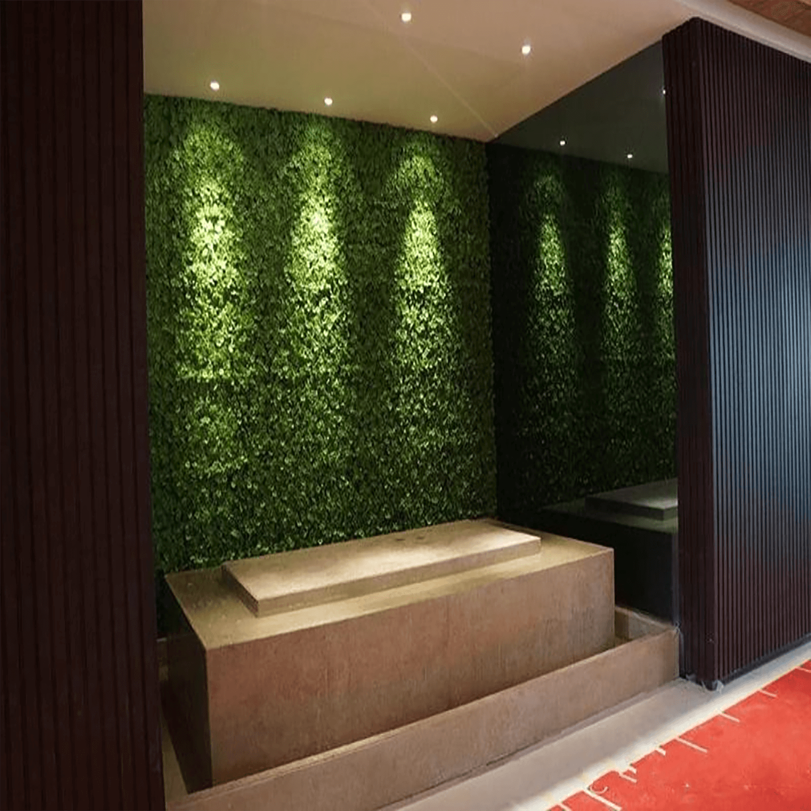 11 Sq ft. Artificial Dark Green Boxwood Hedge Mat - Set of 4 Panels