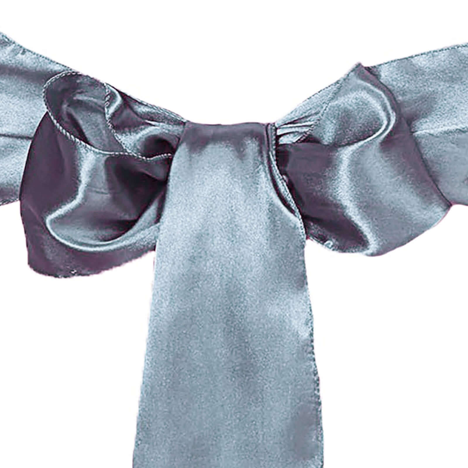 5-Pack Dusty Blue Satin Chair Sashes - Durable, Shiny Chair Bows, Great Deal