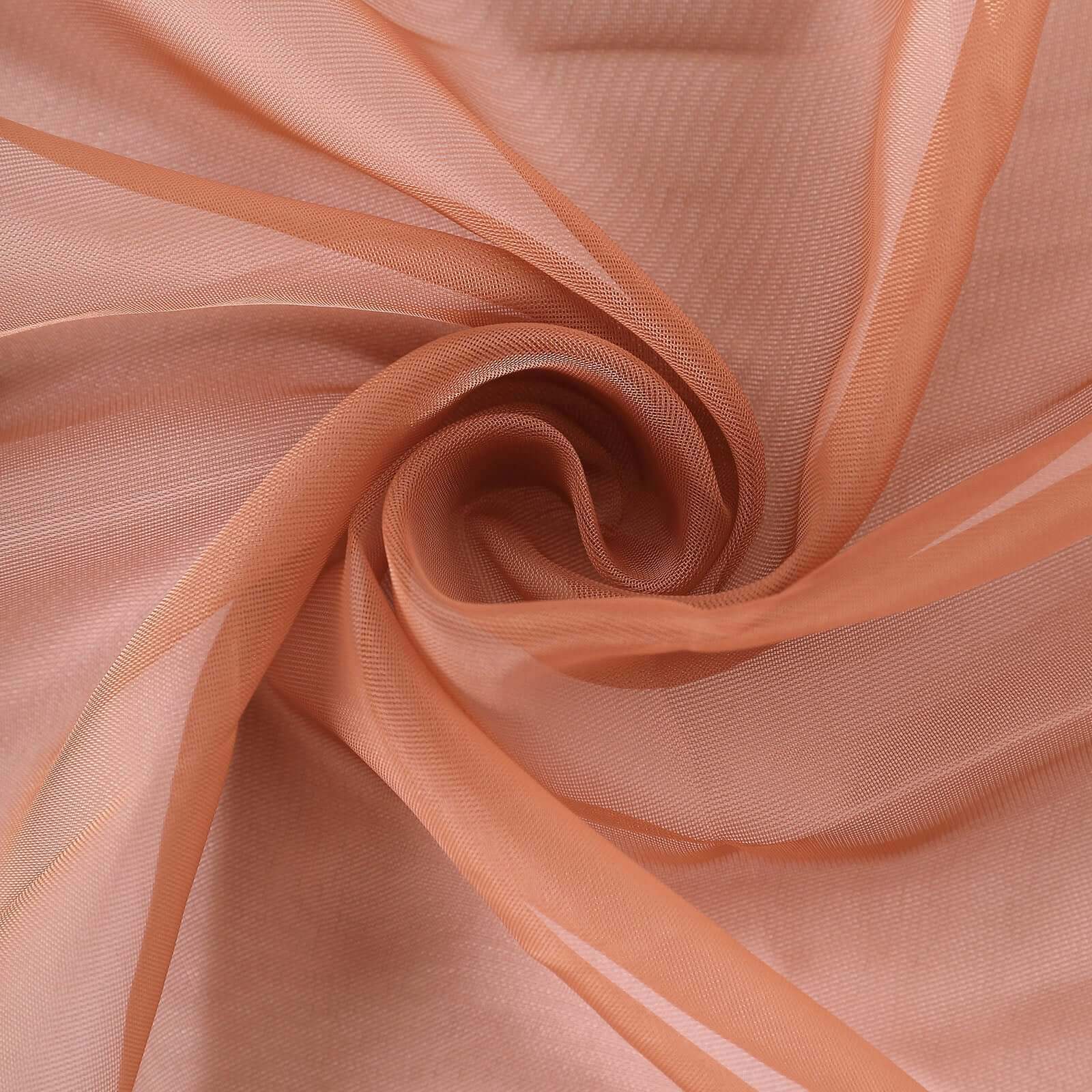 Luxurious 6ft Terracotta (Rust) Chiffon Table Runner - Light & Flowy Decor
