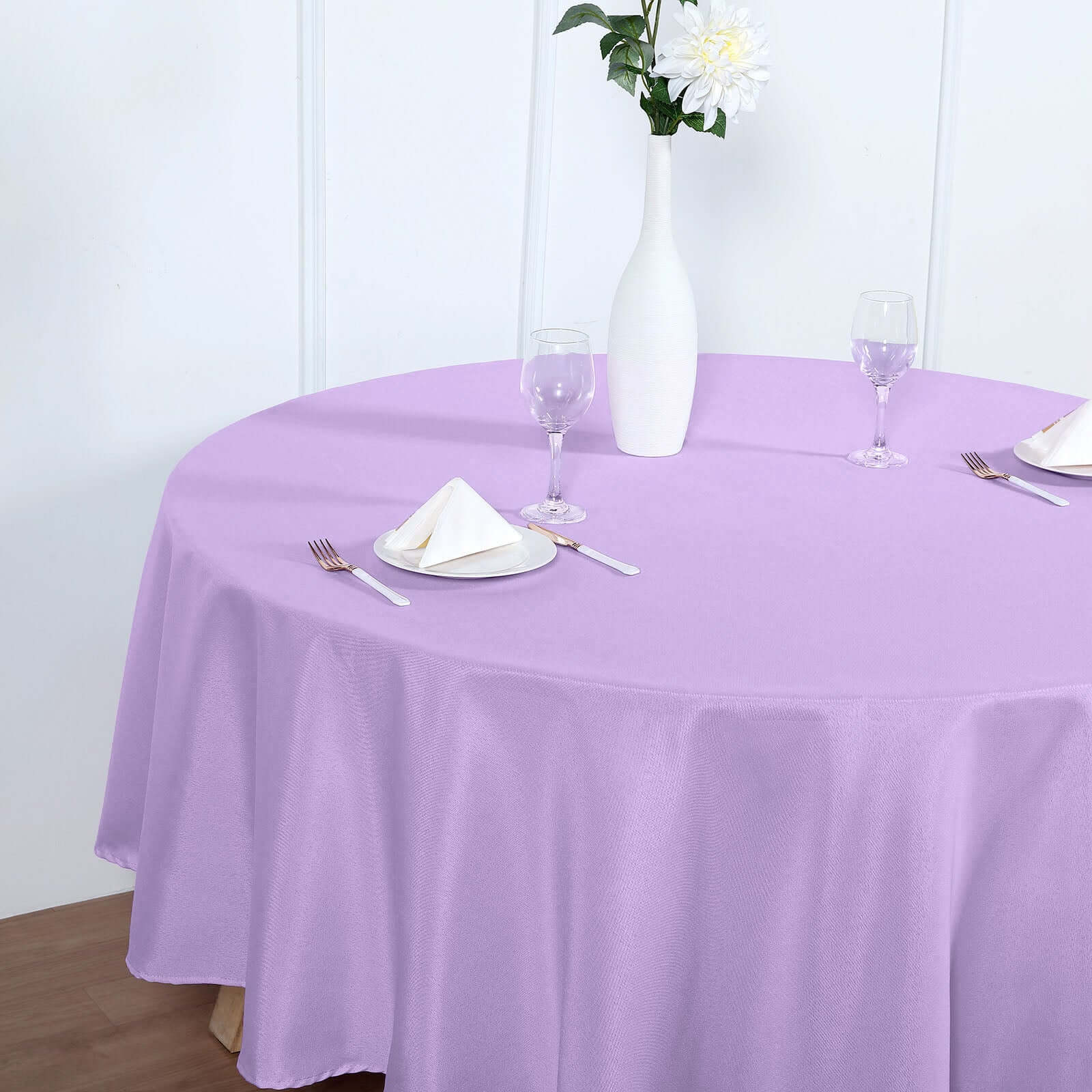 Hot Deal! 90-Inch Round Lavender Lilac Polyester Tablecloth - Stain & Wrinkle-Resistant