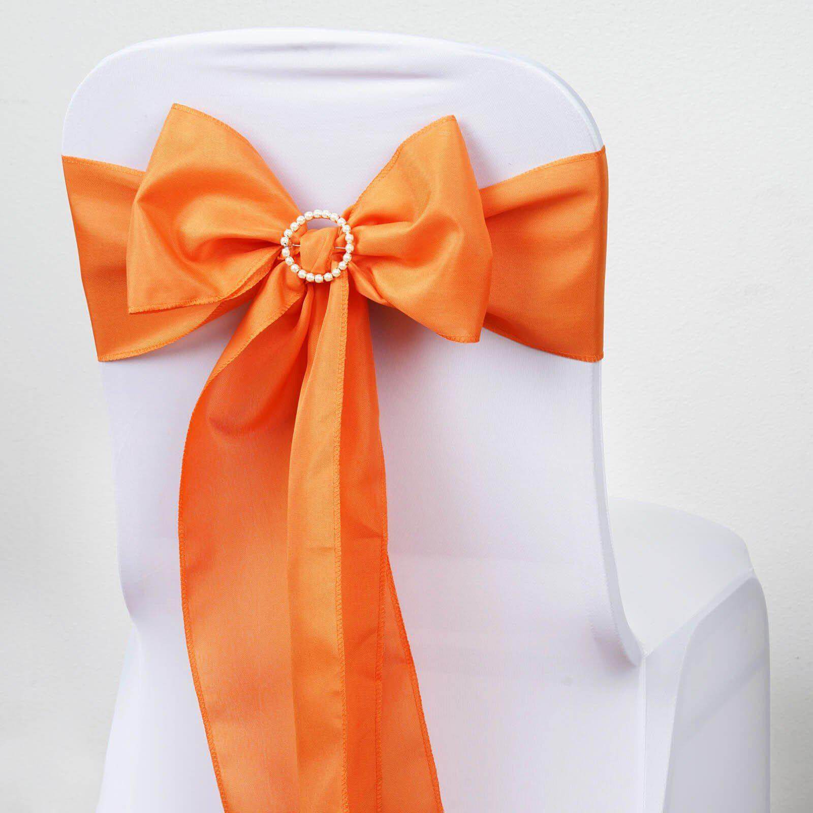 Hot Deal! 5-Pack Orange Polyester Chair Sashes 6x108